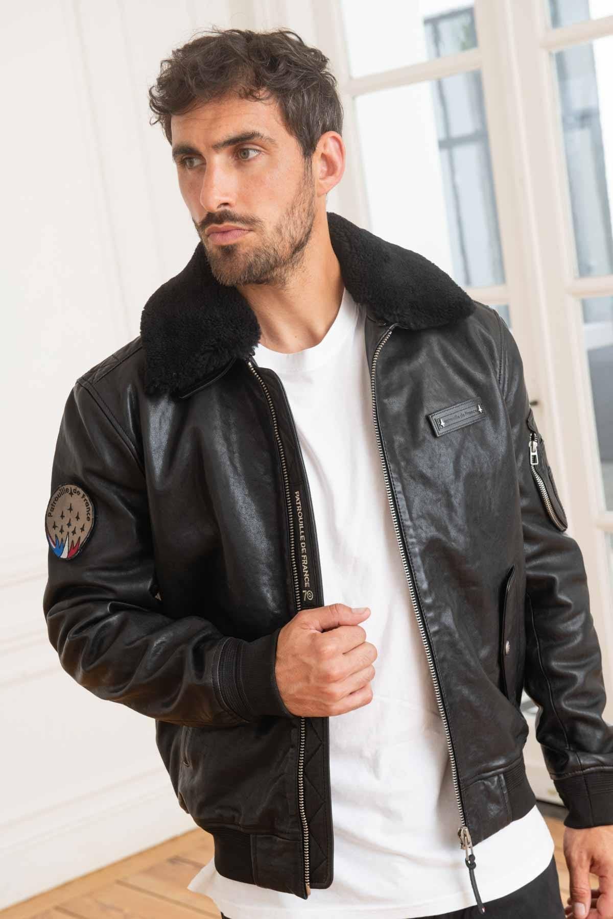 Men's black 70 years patrol de France bomber jacket - Image n°11