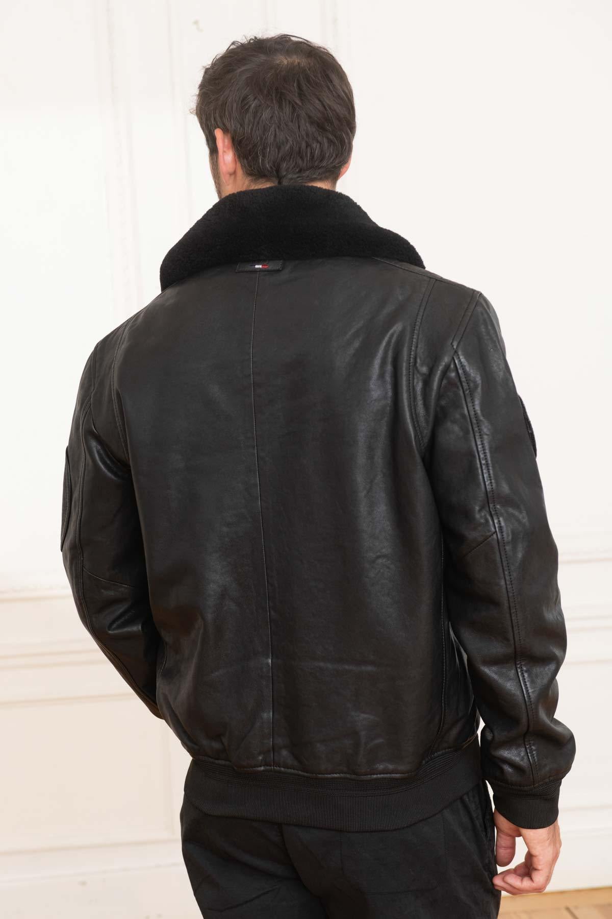 Men's black 70 years patrol de France bomber jacket - Image n°7