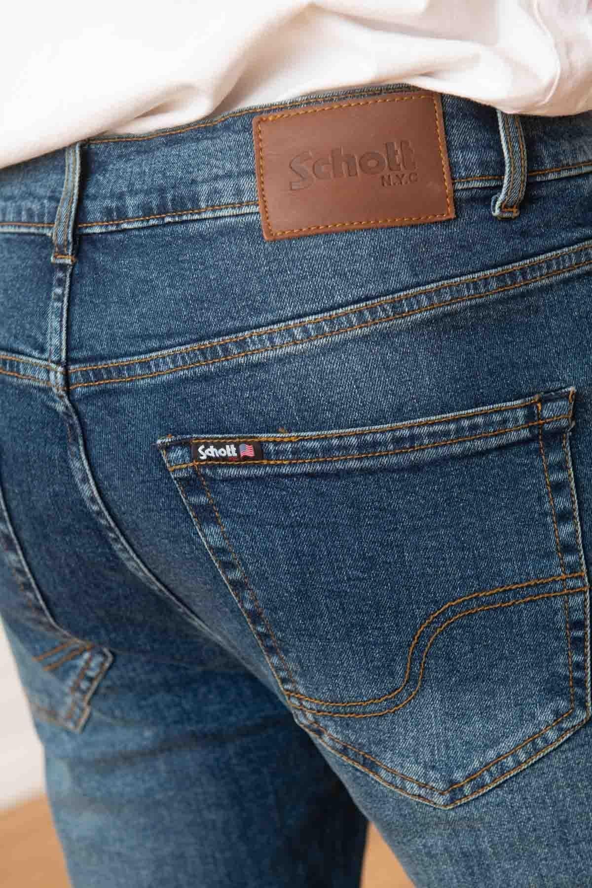 Blue jeans for men with logo in the pocket - Image n°2