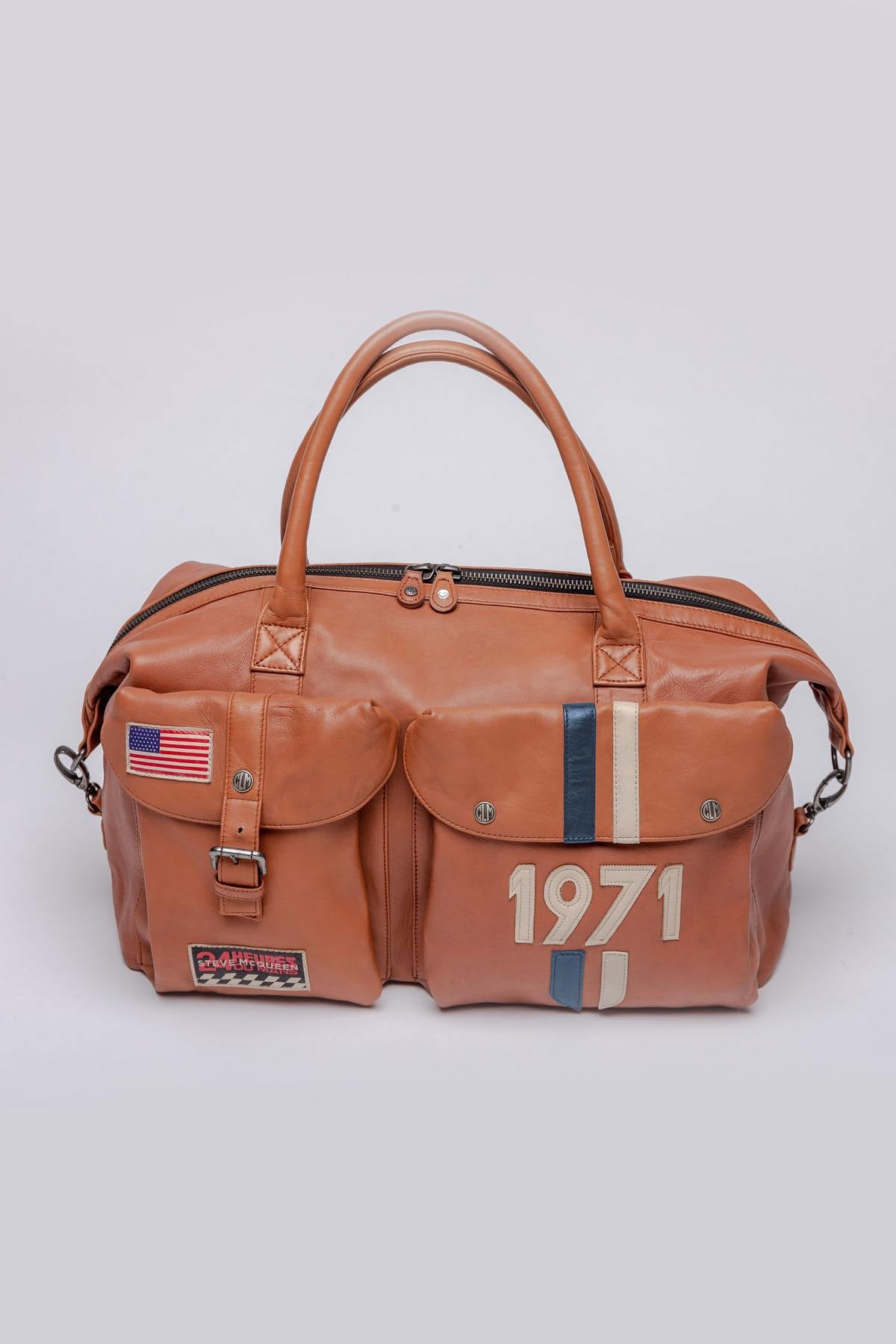 Cognac-colored Steve McQueen leather bag - Image n°1