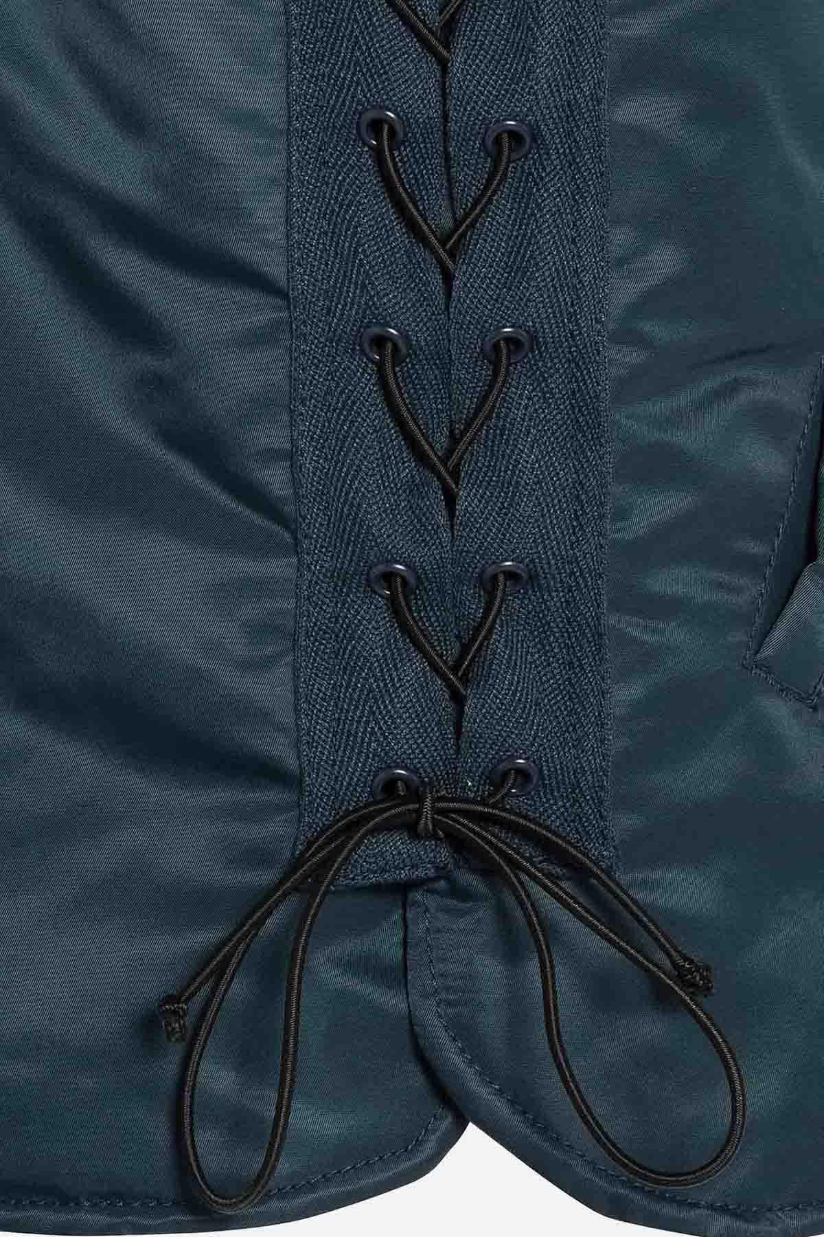 Bomber jacket with removable navy blue bib for men - Image n°12