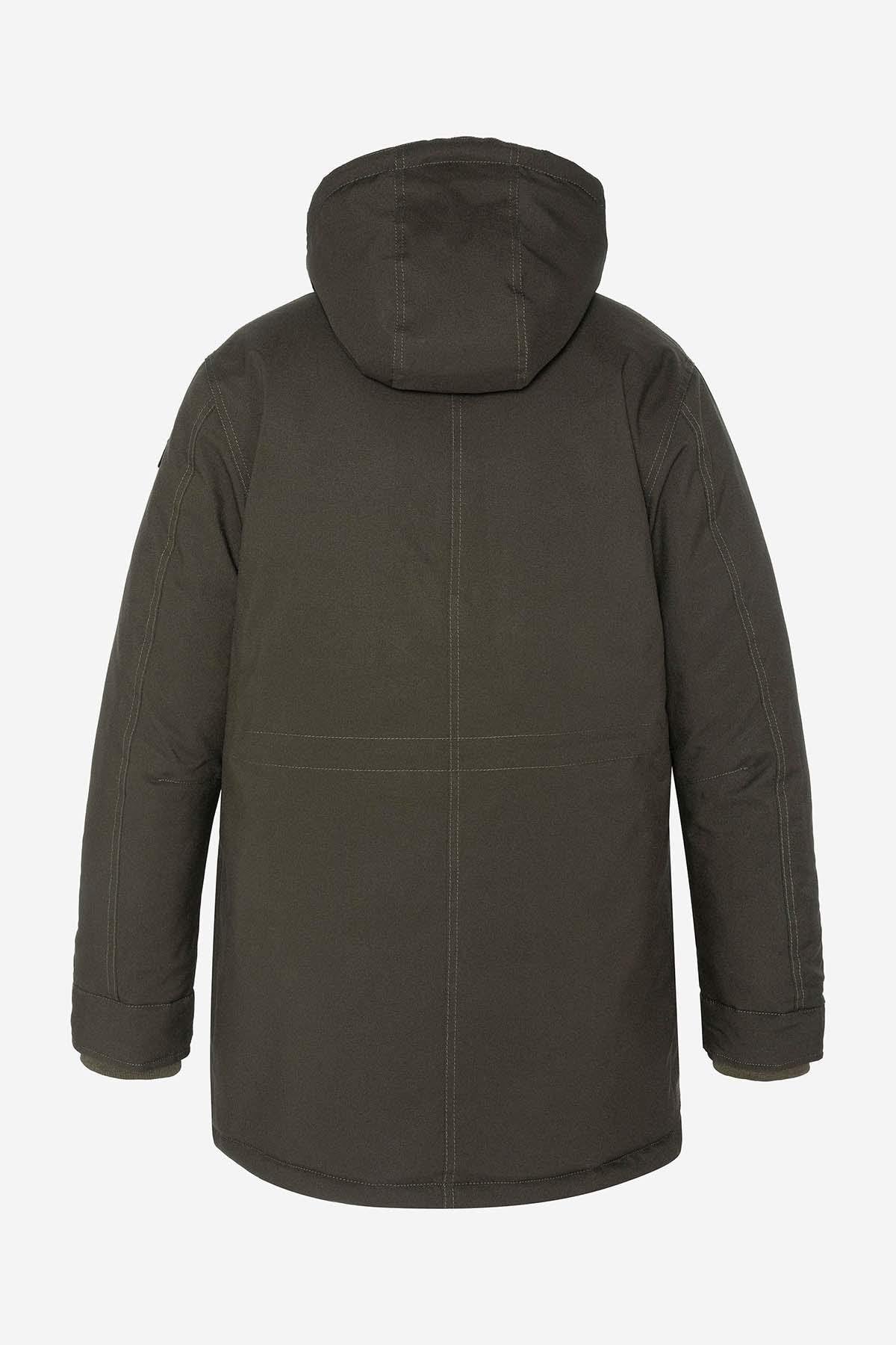 Khaki hooded parka for men - Image n°4