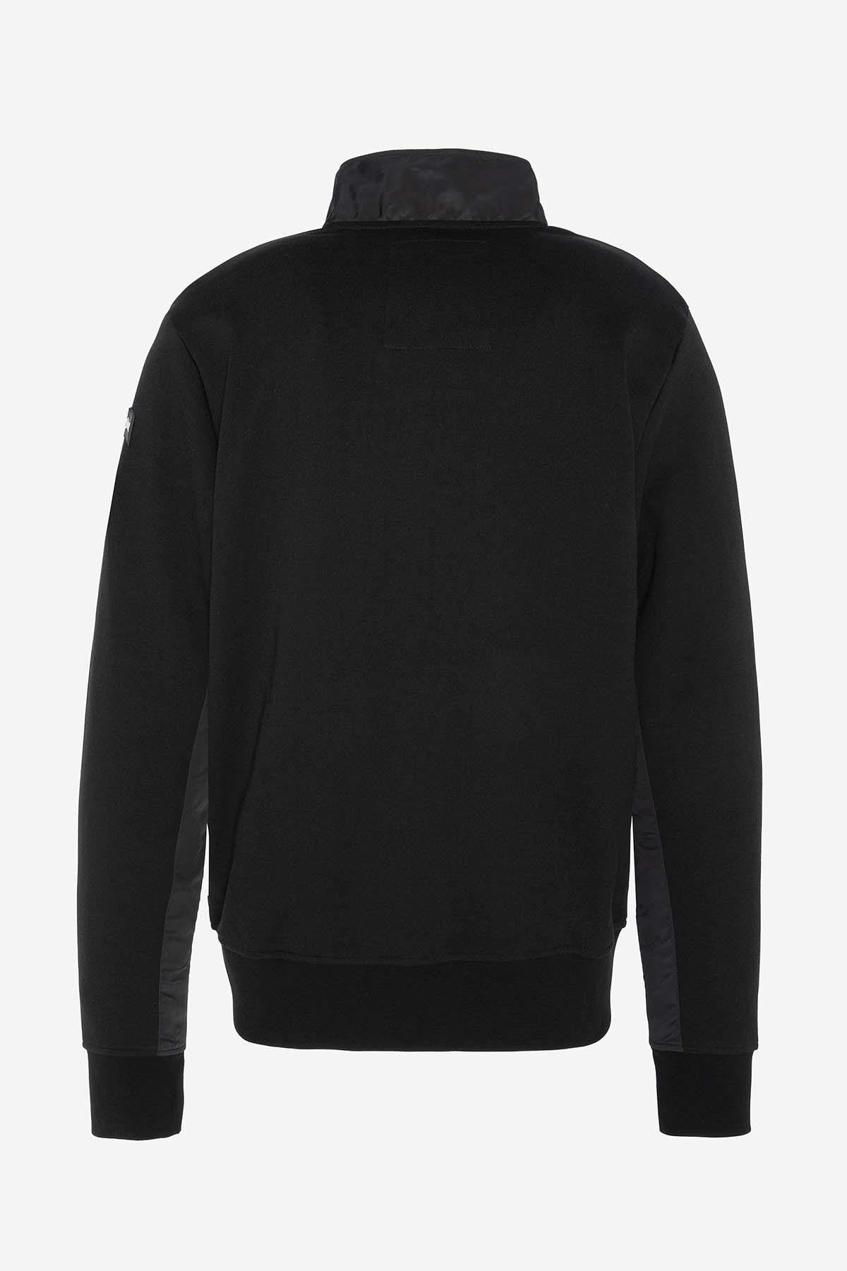 Black zipped sweatshirt with chest pocket - Image n°3