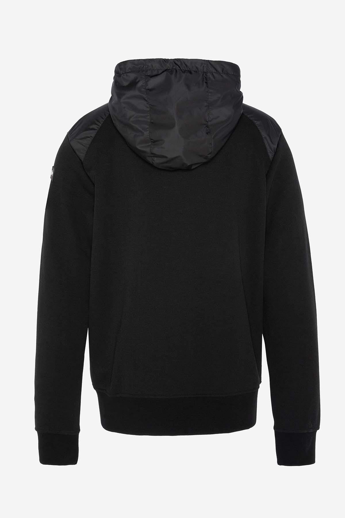 Men's black hooded zipped sweatshirt - Image n°1