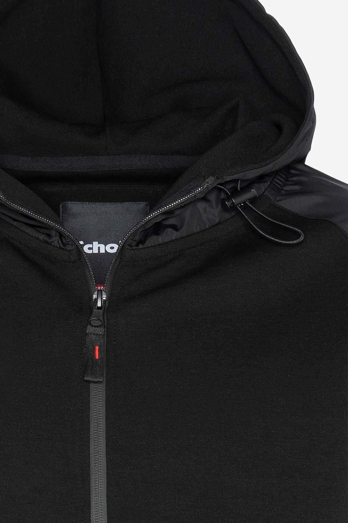 Men's black hooded zipped sweatshirt - Image n°2