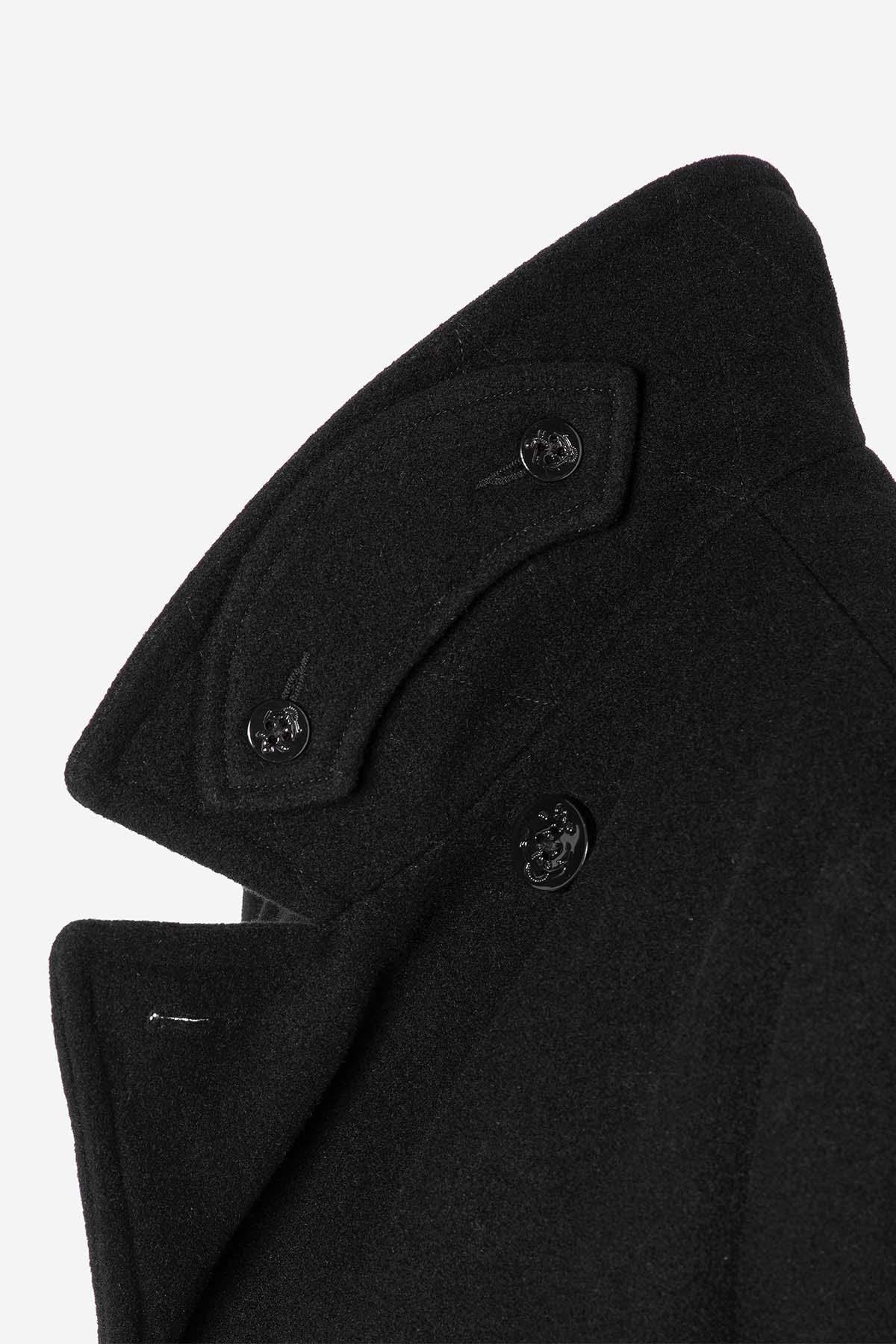 Black wool peacoat for men - Image n°9