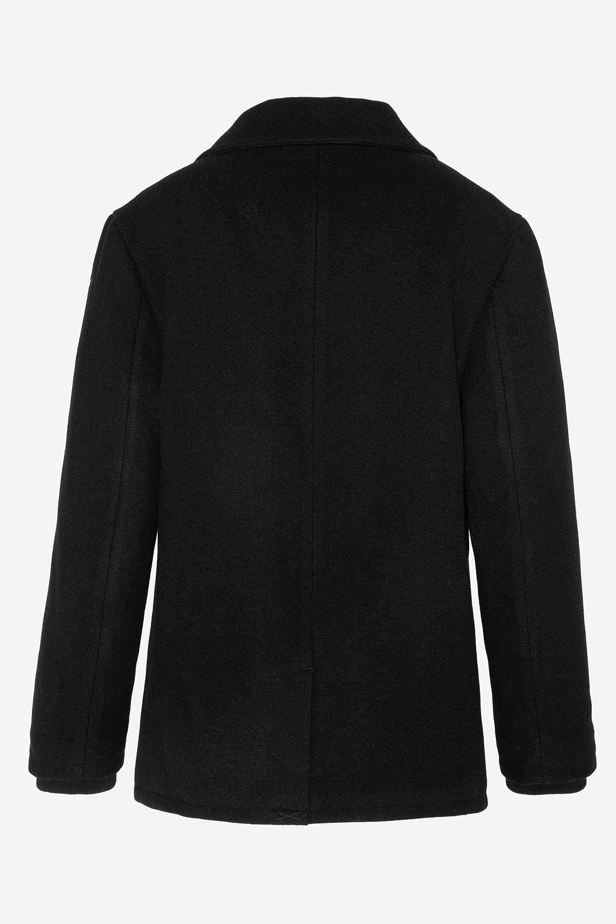 Black wool peacoat for men - Image n°11