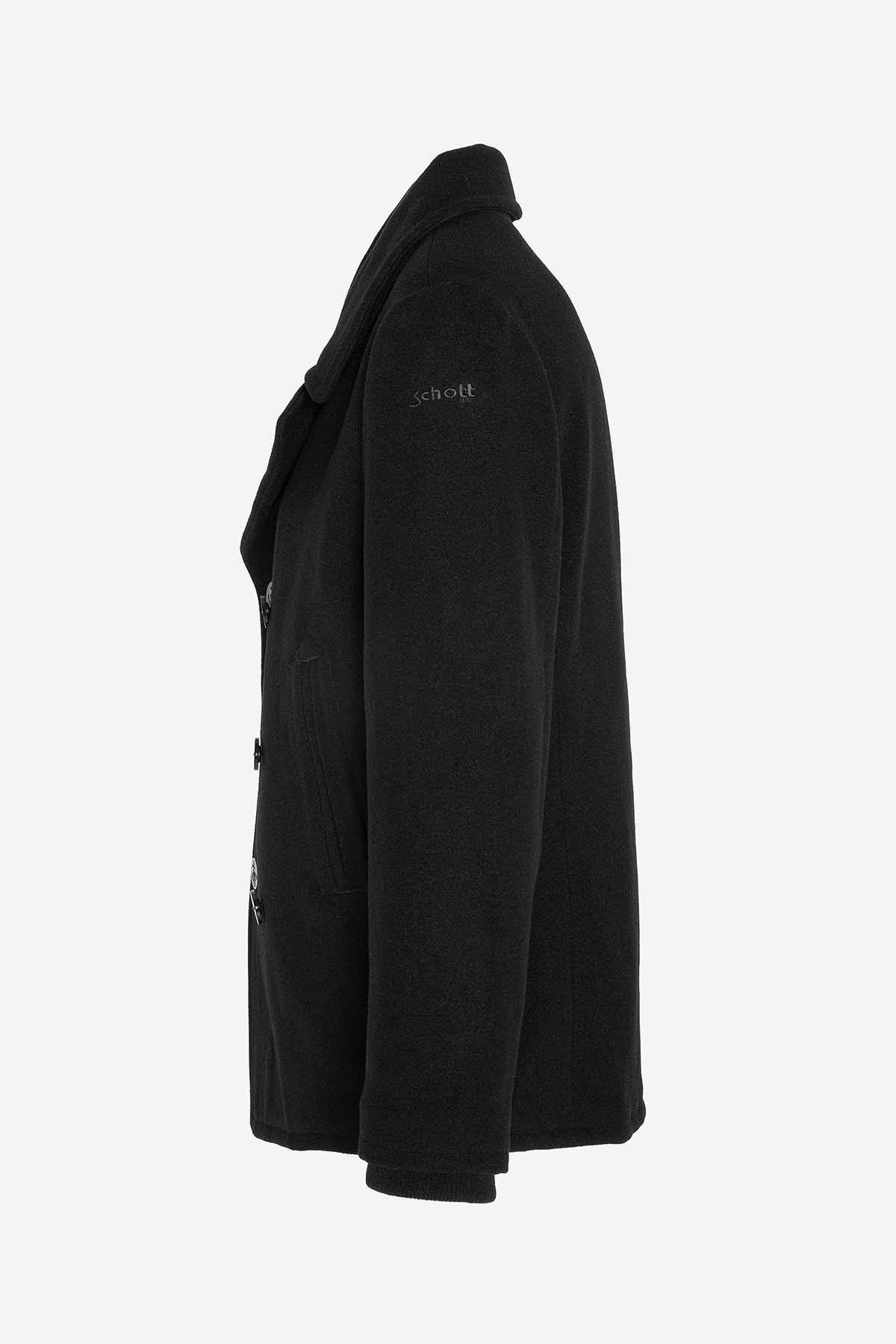 Black wool peacoat for men - Image n°10