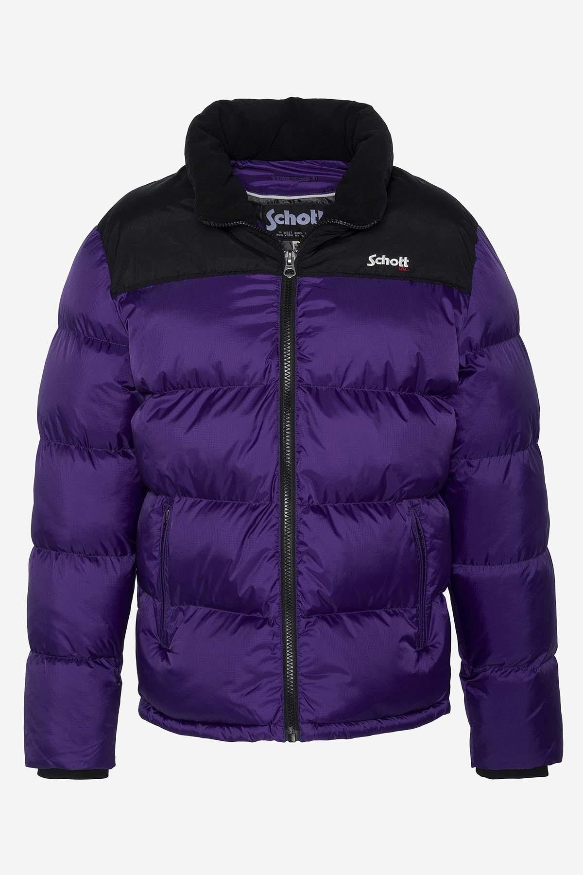 Purple down jacket with black shoulders - Image n°7