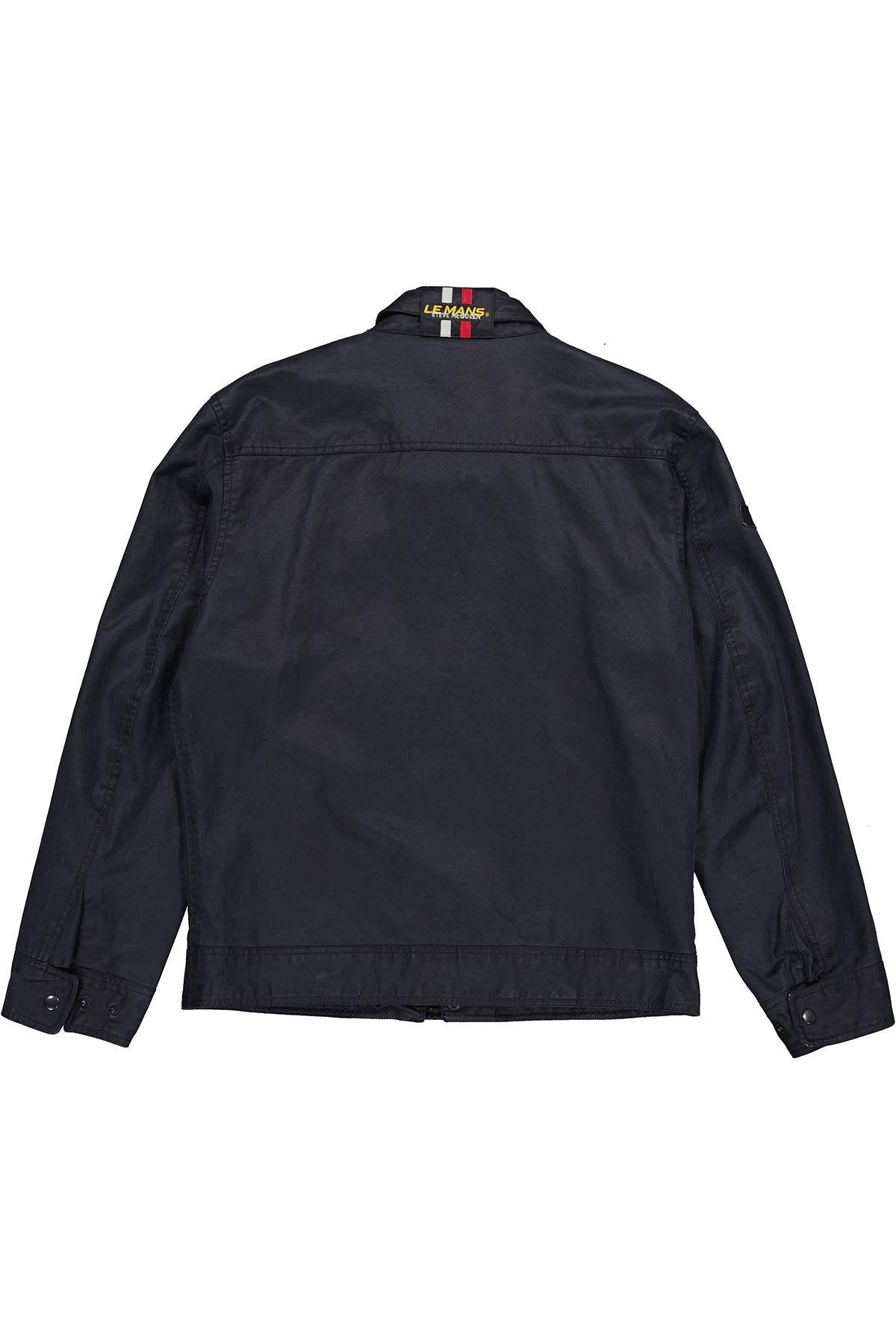 Navy blue racing cotton jacket for men - Image n°7