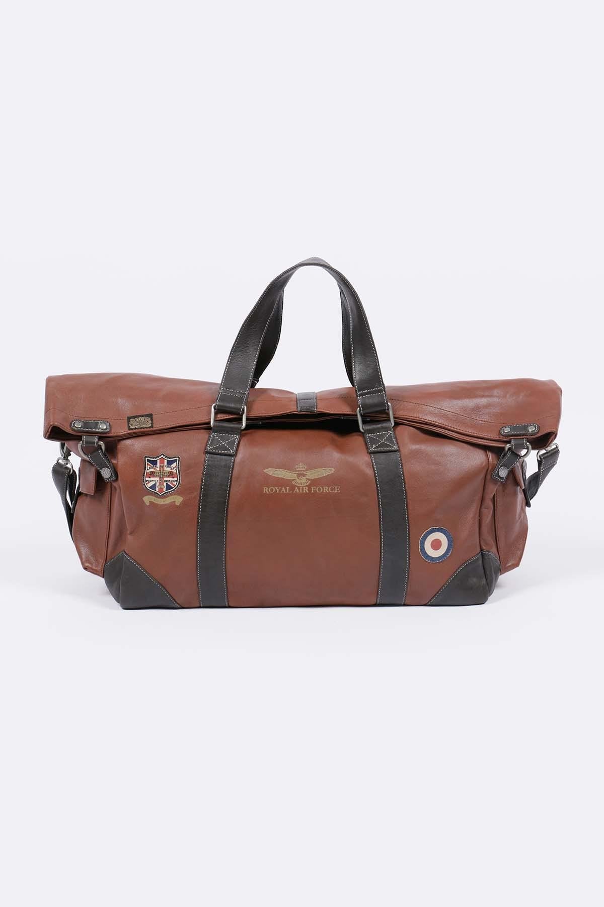 Tortoise brown 72h leather travel bag - Image n°4