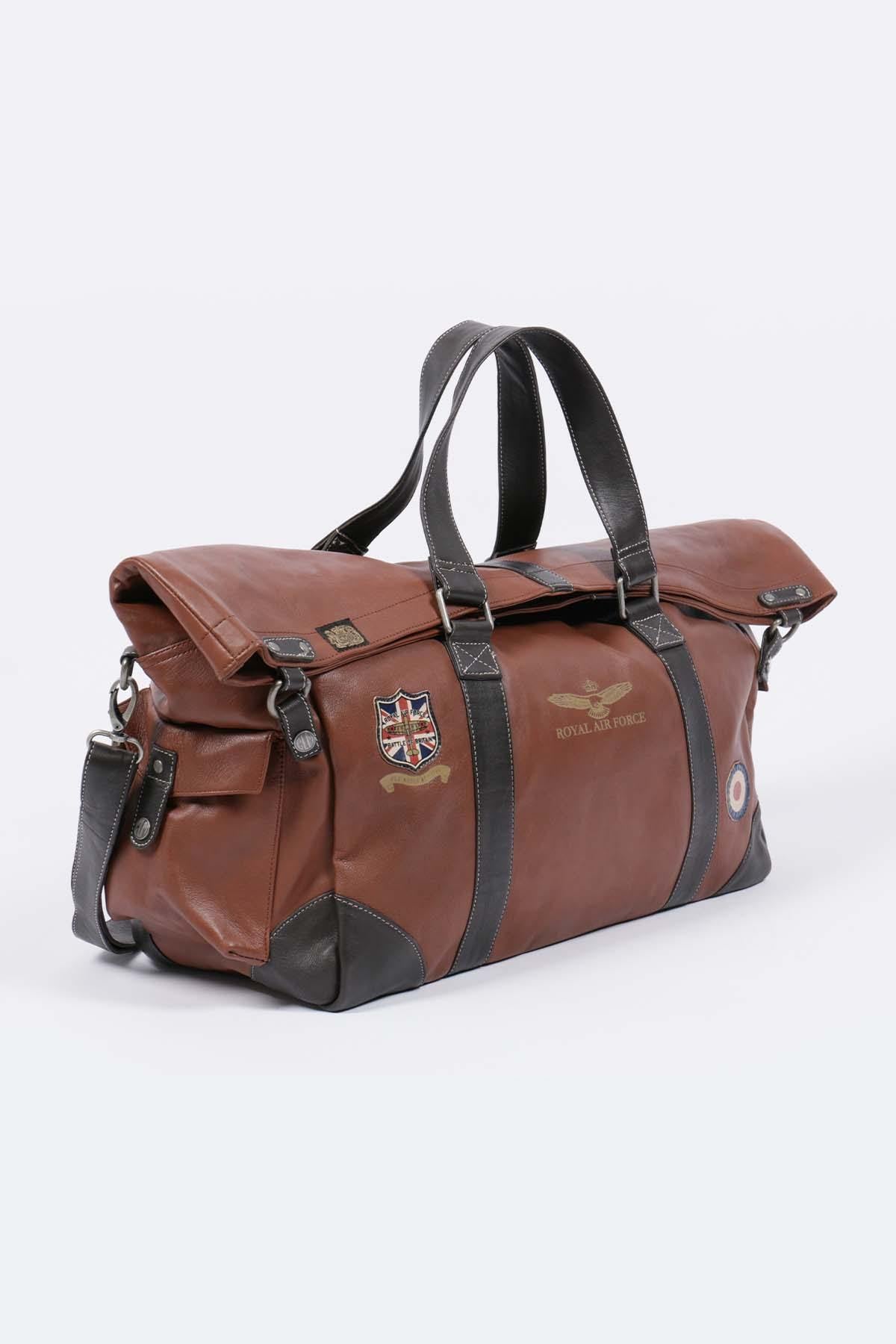 Tortoise brown 72h leather travel bag - Image n°6