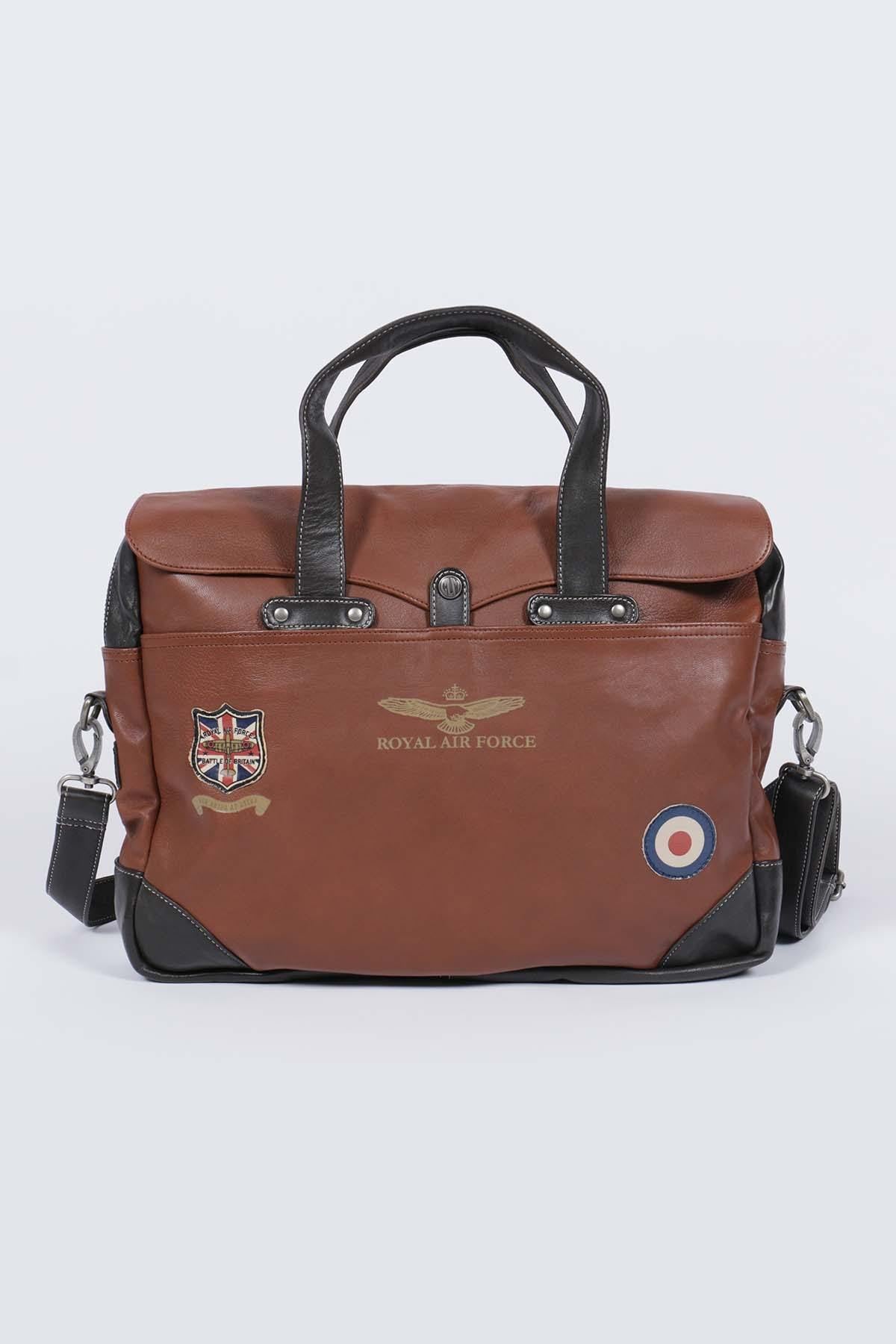 Aviator style tortoise brown leather shoulder bag - Image n°3