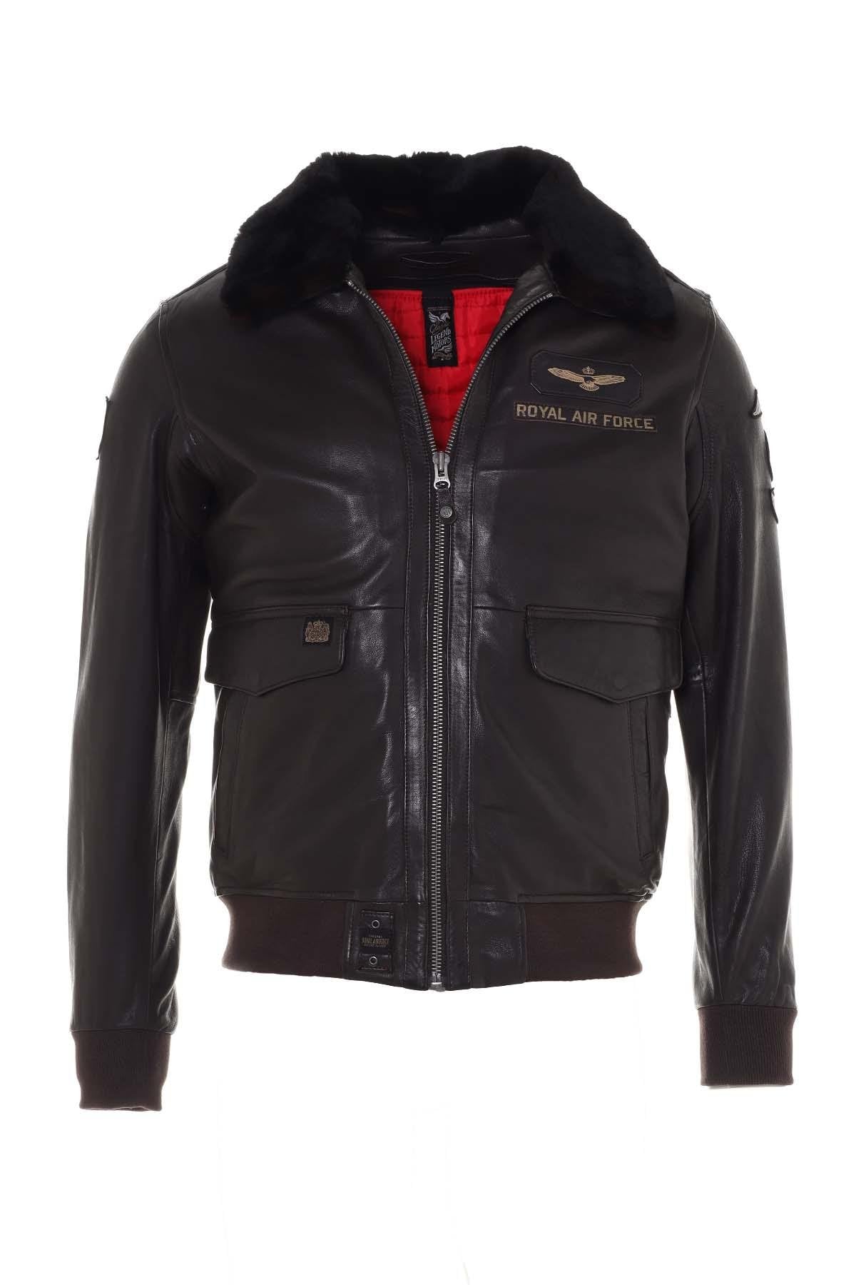 Men's dark brown leather bomber jacket - Image n°12