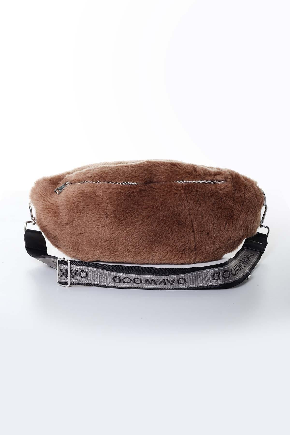 Cognac-colored wool bag for women - Image n°3