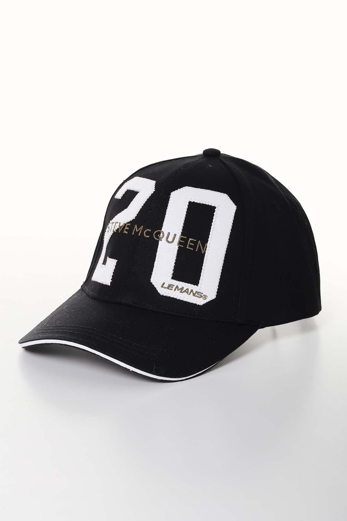 Black cotton cap embroidered number 20 - Image n°1