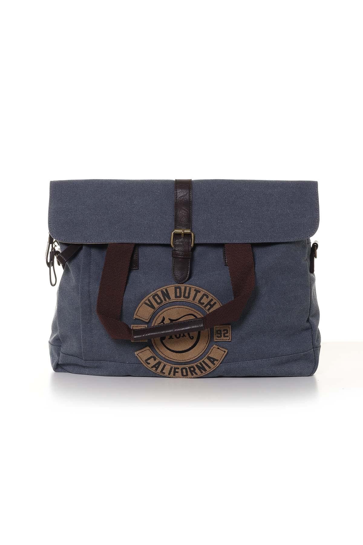 Blue vintage style satchel - Image n°1