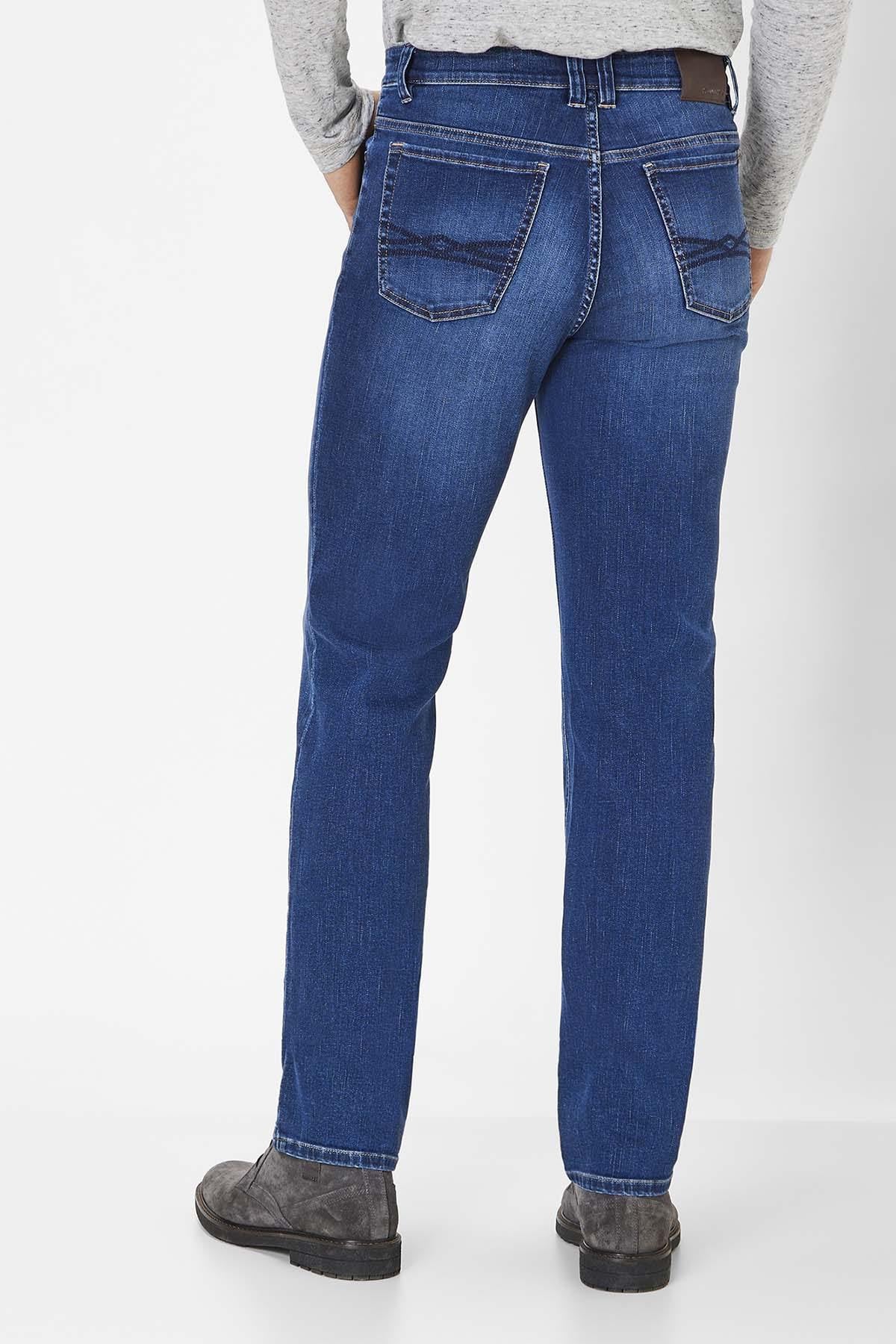 Classic blue cotton jeans for men - Image n°1