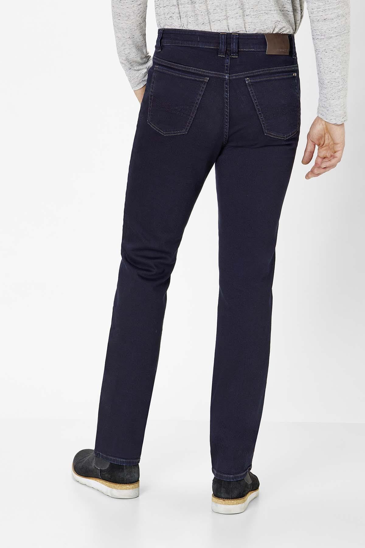 Classic dark blue cotton jeans for men - Image n°2