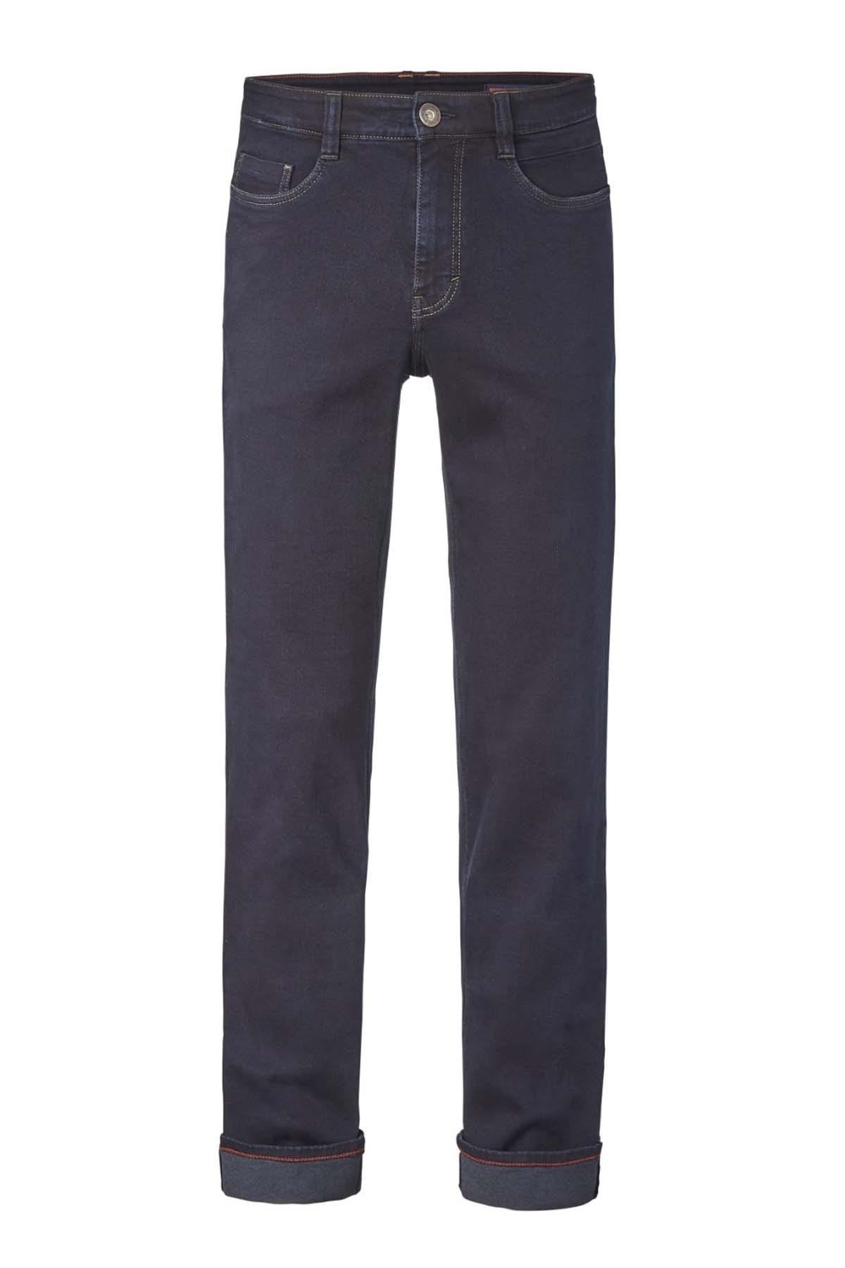 Classic dark blue cotton jeans for men - Image n°4