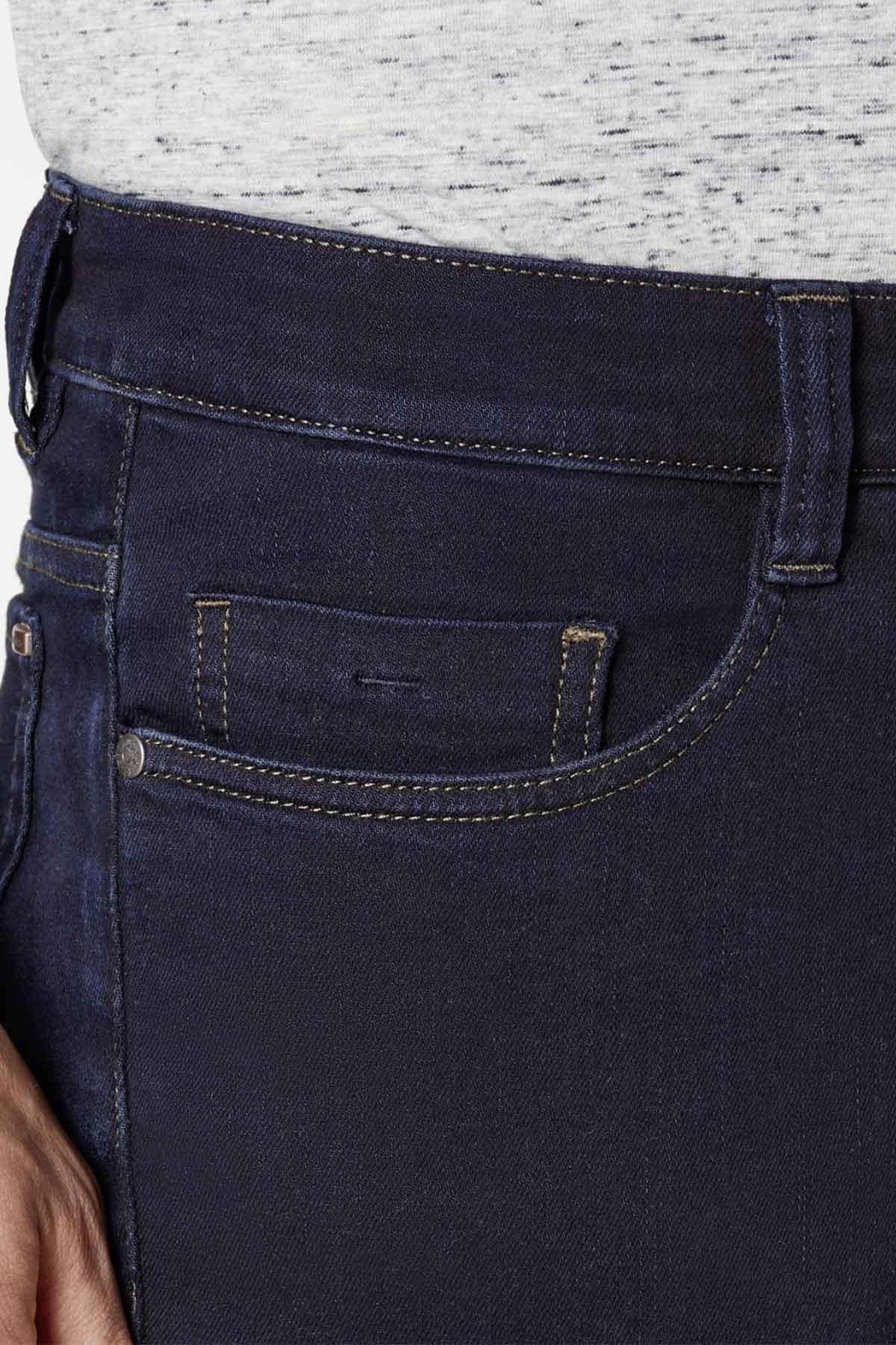 Classic dark blue cotton jeans for men - Image n°5