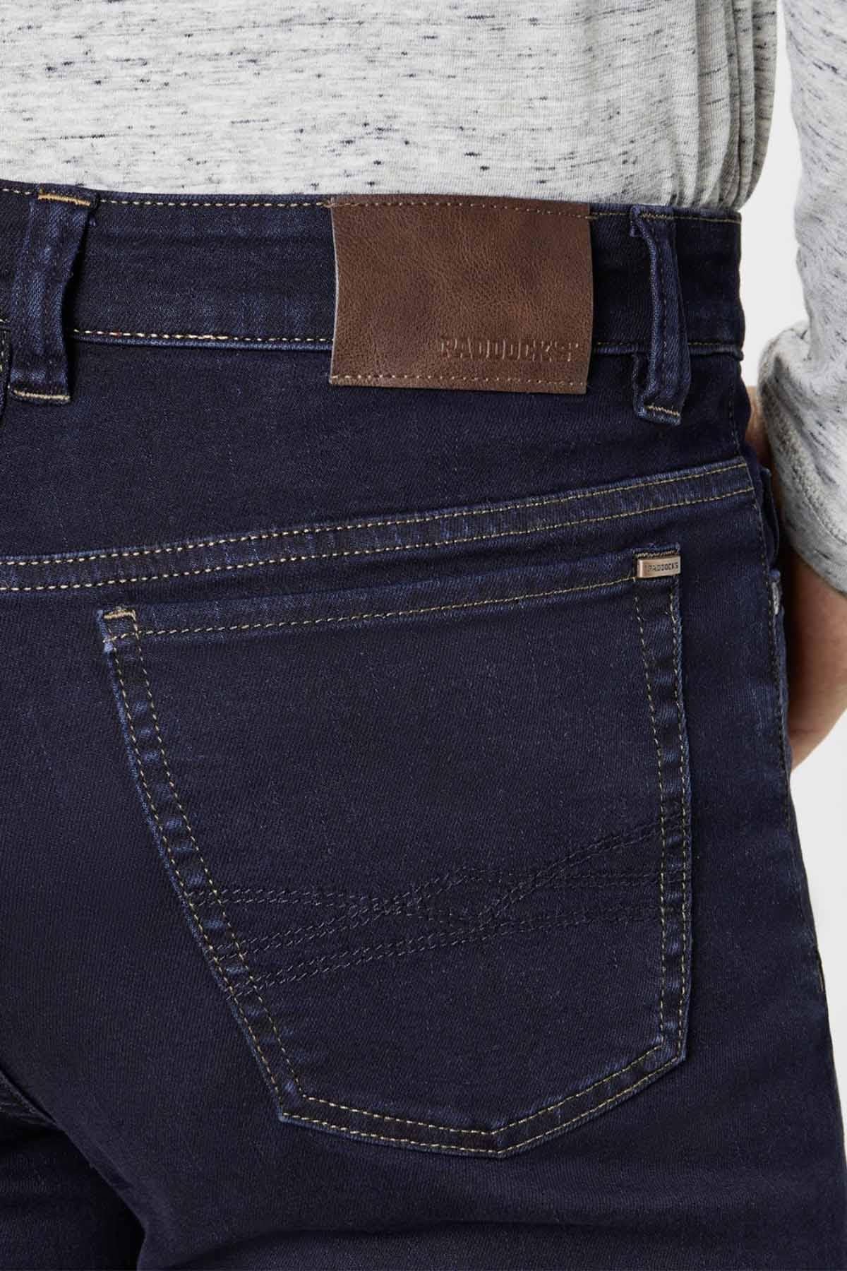 Classic dark blue cotton jeans for men - Image n°7