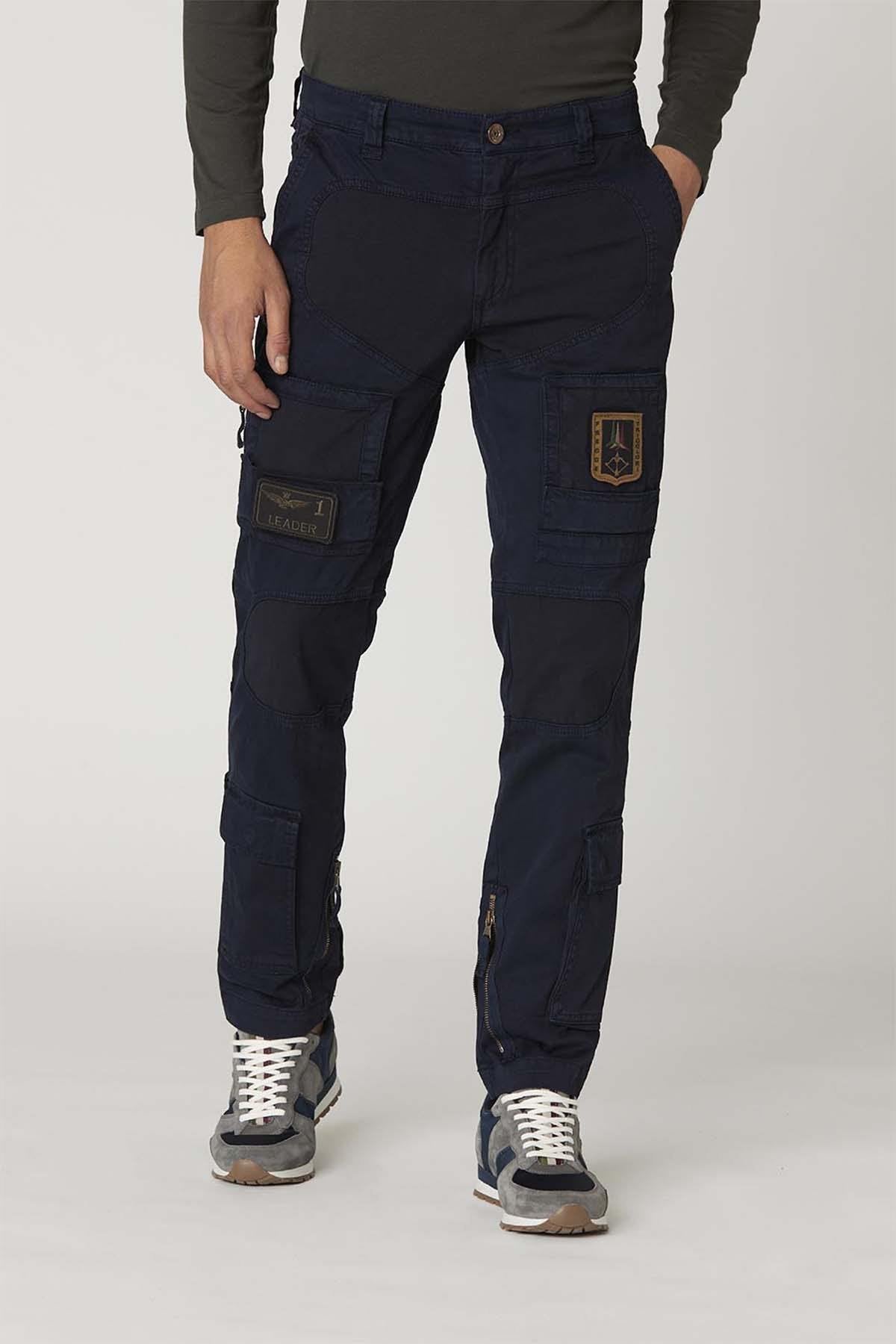 Dark blue aviator/astronaut style pants for men - Image n°1