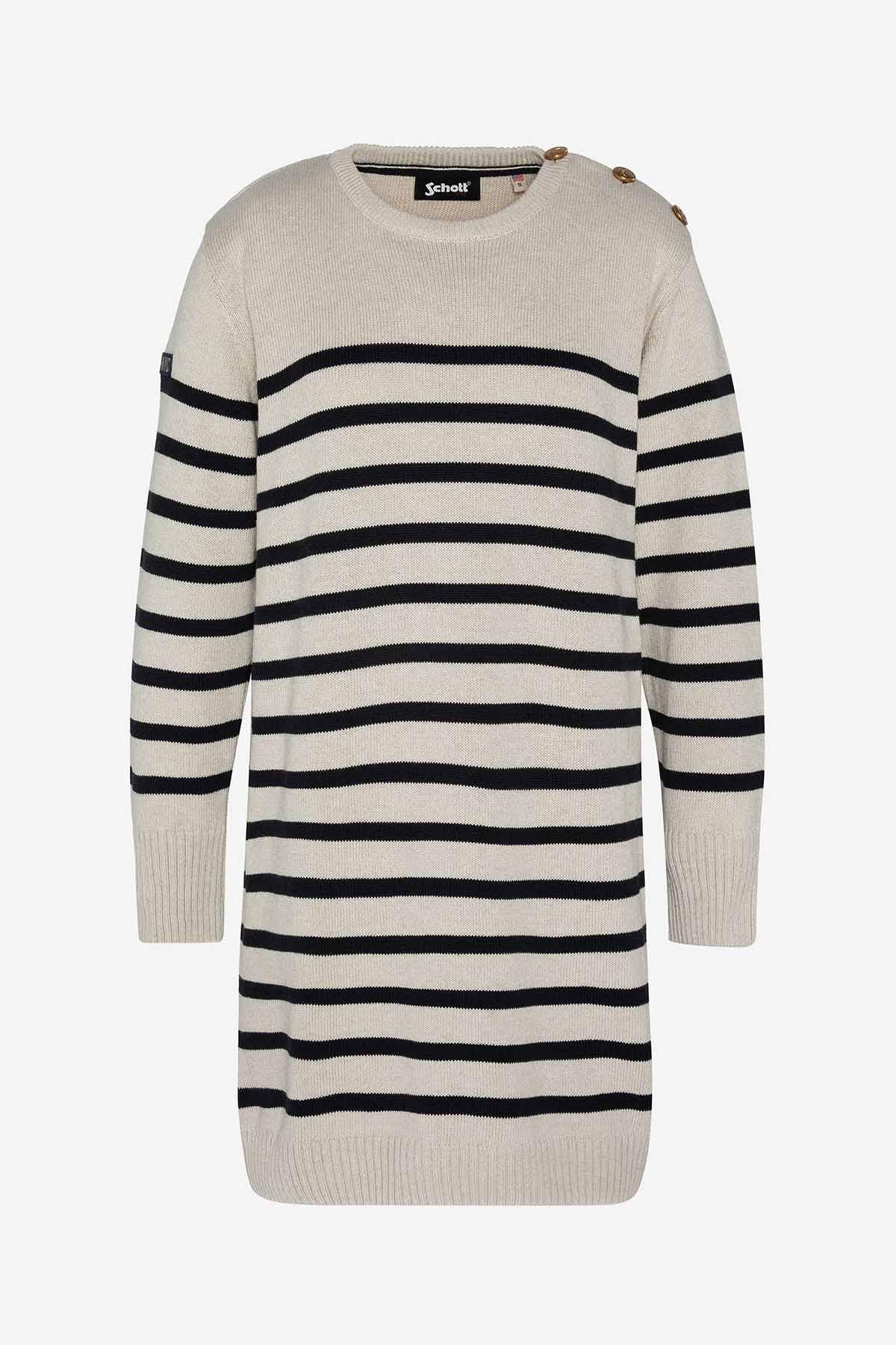 Striped sweater dress for women - Image n°1