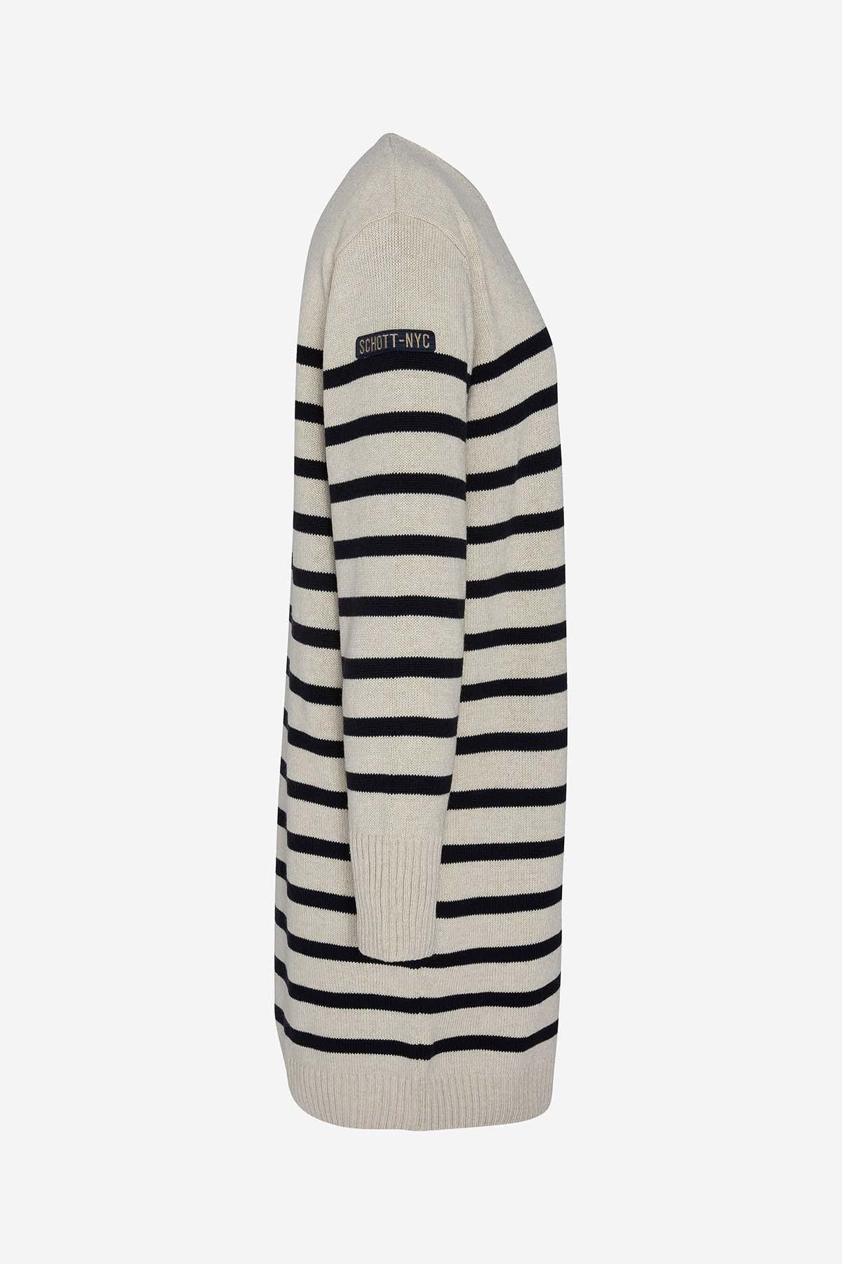 Striped sweater dress for women - Image n°3