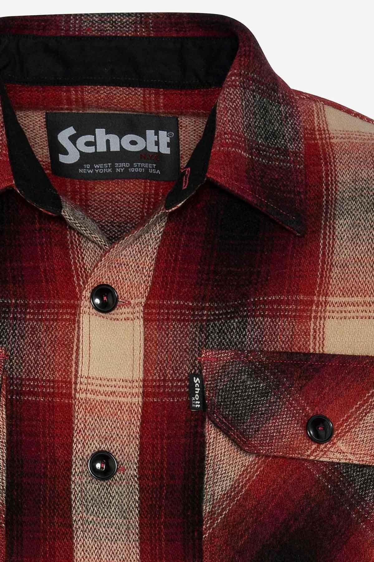 Dark red check overshirt for men - Image n°6