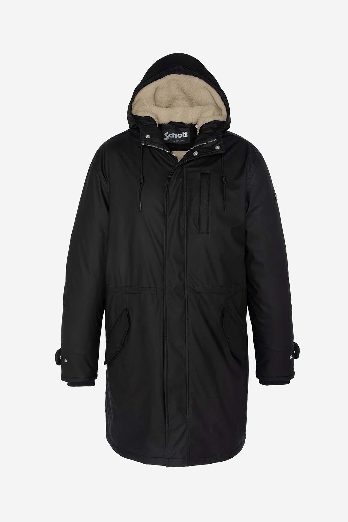 Long black windbreaker for men - Image n°6