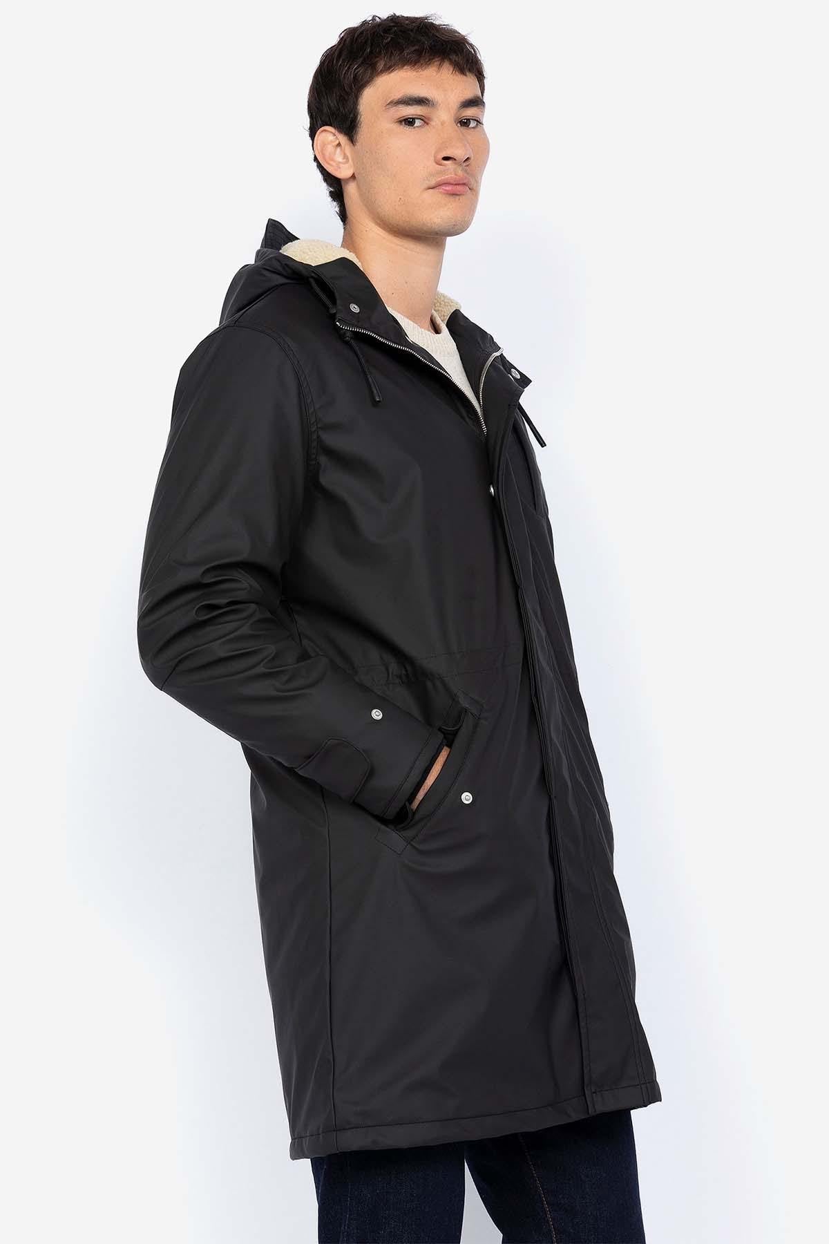 Long black windbreaker for men - Image n°10