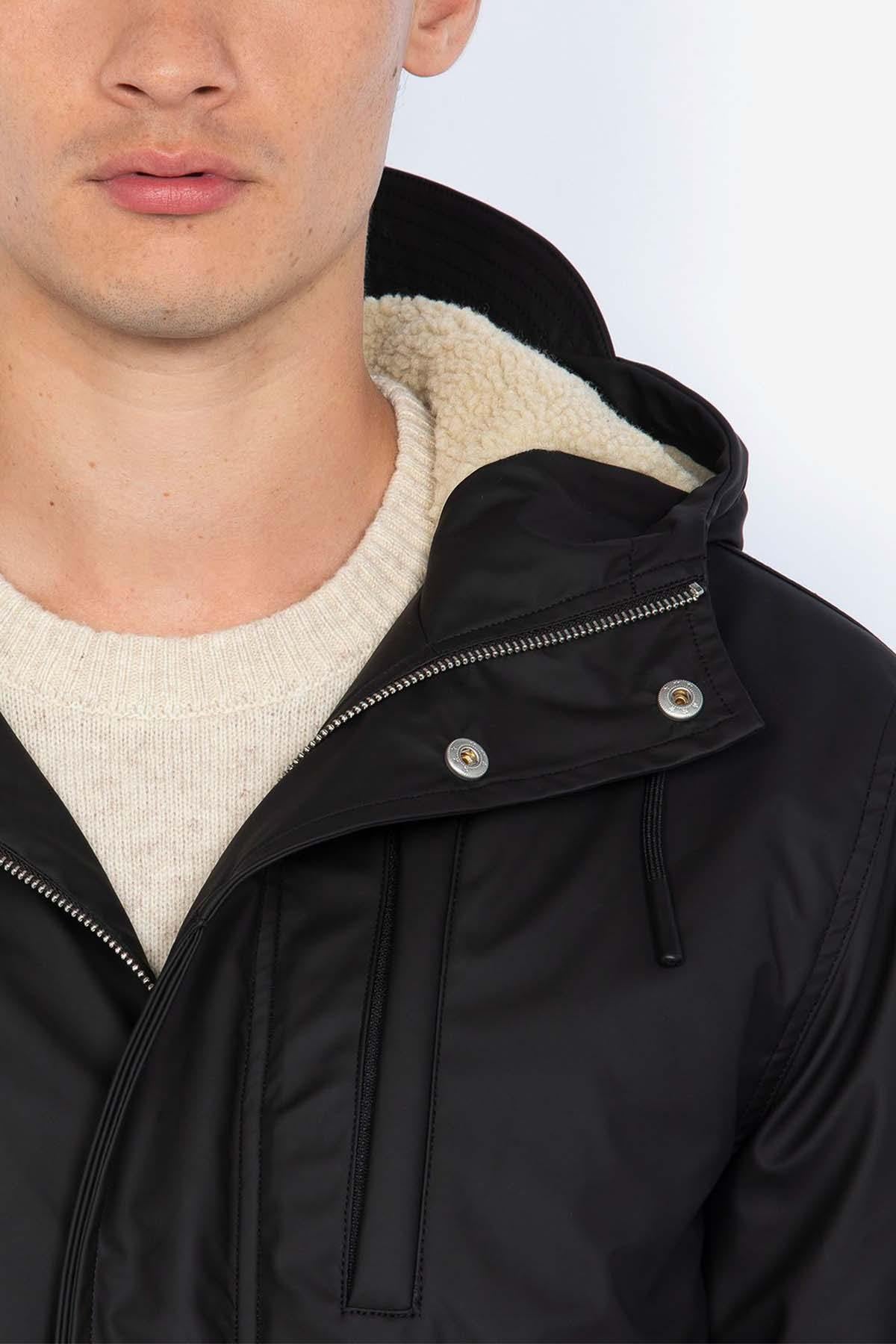 Long black windbreaker for men - Image n°5