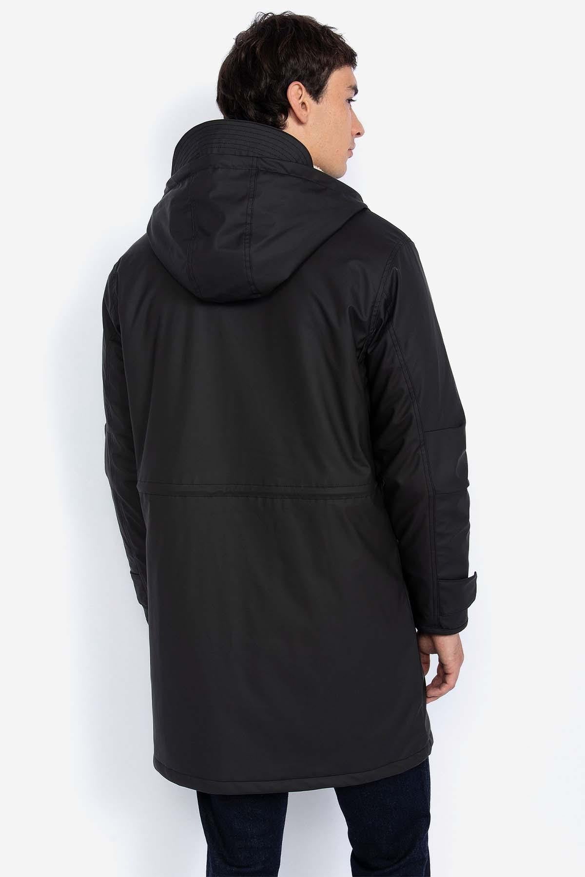 Long black windbreaker for men - Image n°3