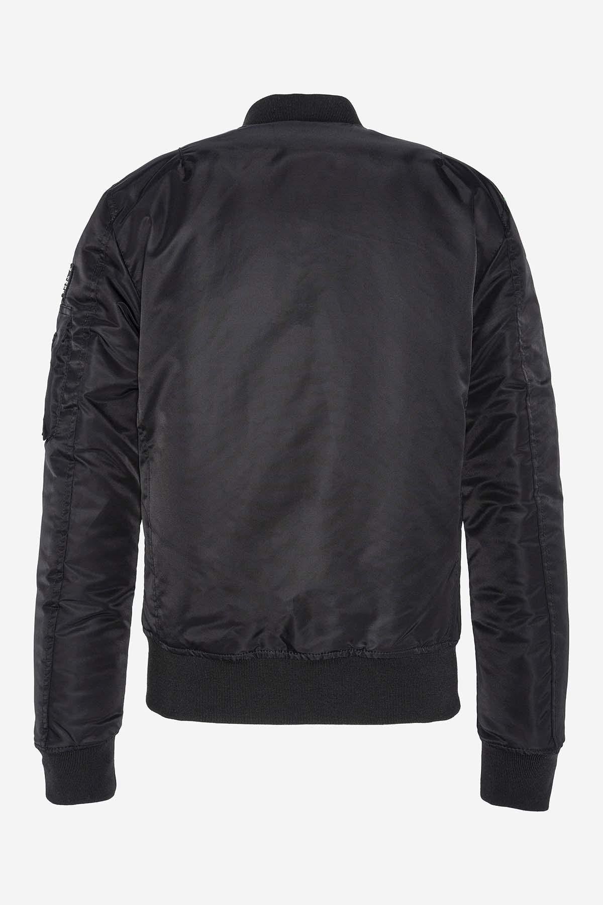 Black recycled nylon bomber jacket for women - Image n°5