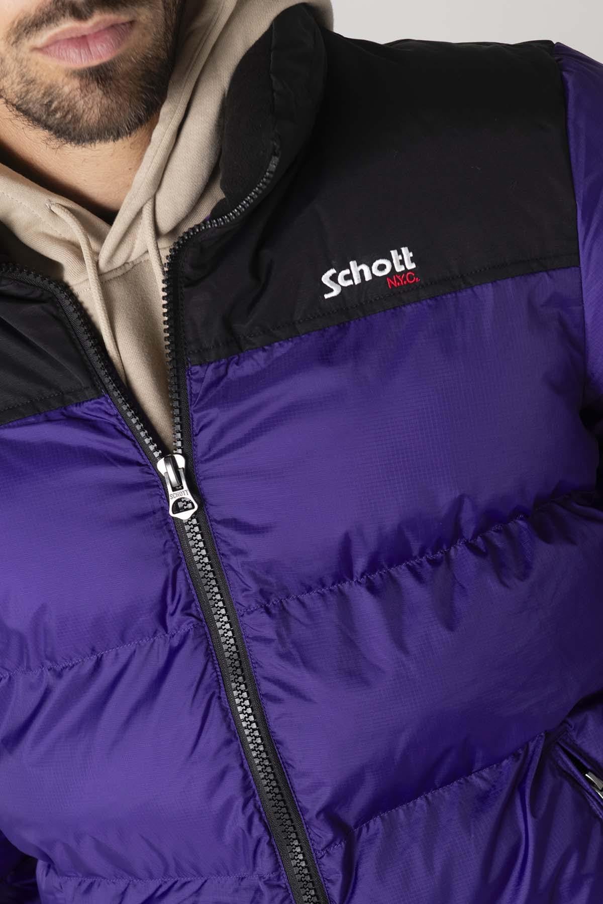 Purple down jacket with black shoulders - Image n°3