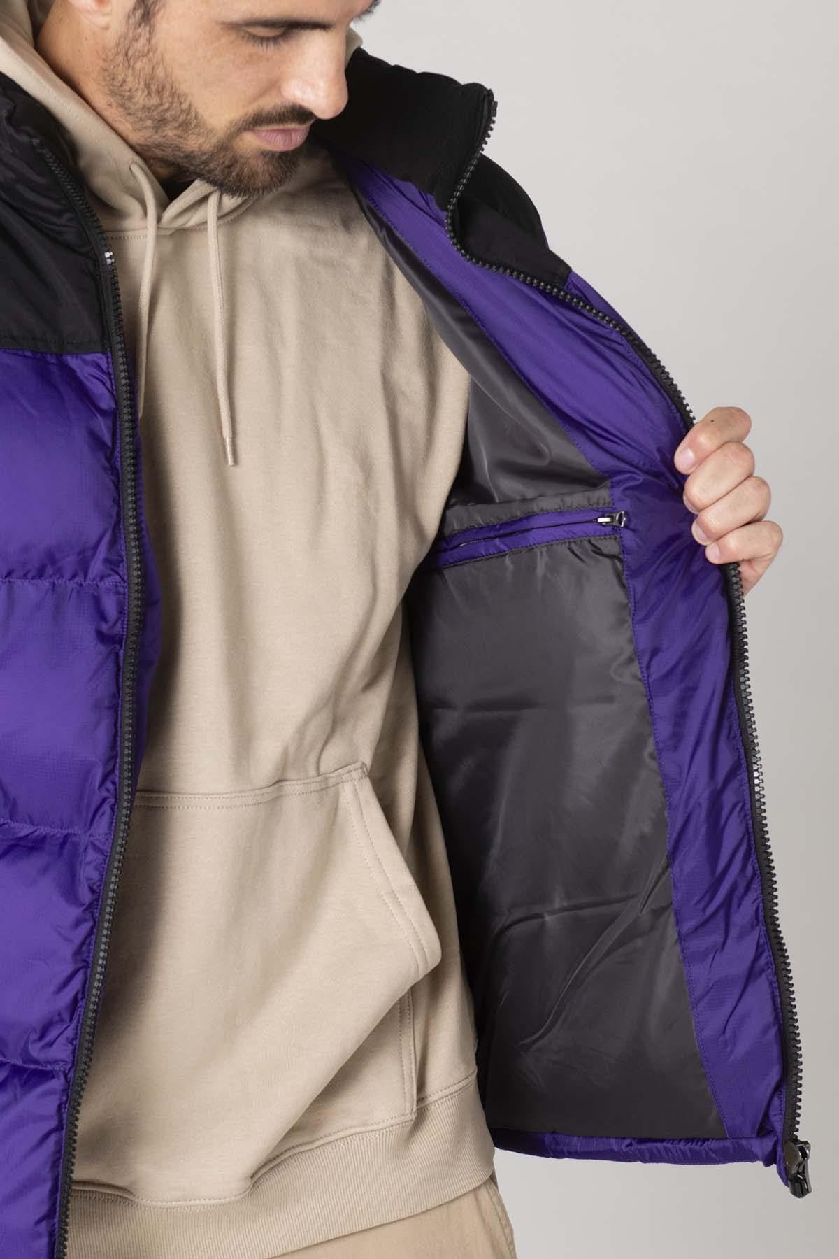 Purple down jacket with black shoulders - Image n°6