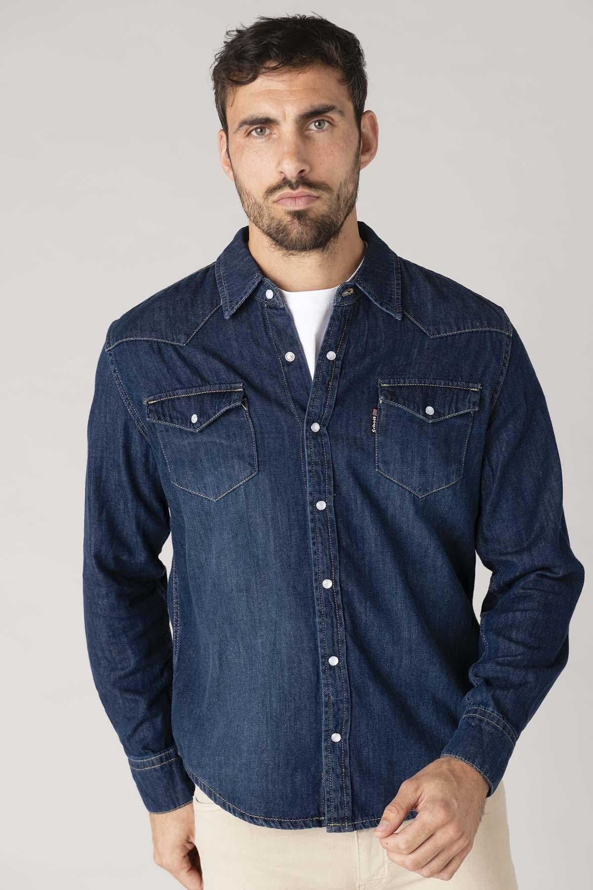 Blue denim cotton shirt - Image n°4