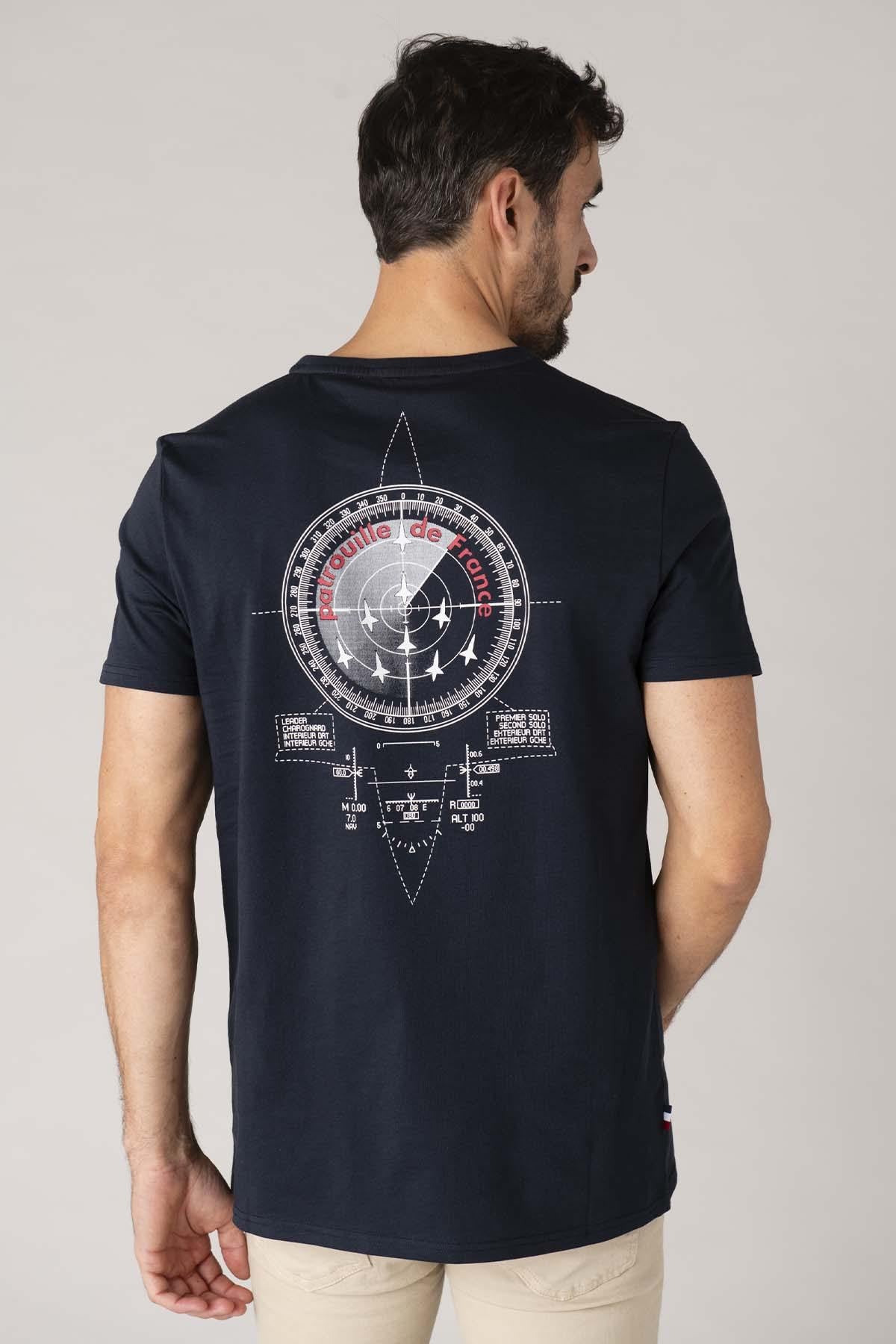 Cotton T-shirt with aviation compass motif - Image n°2