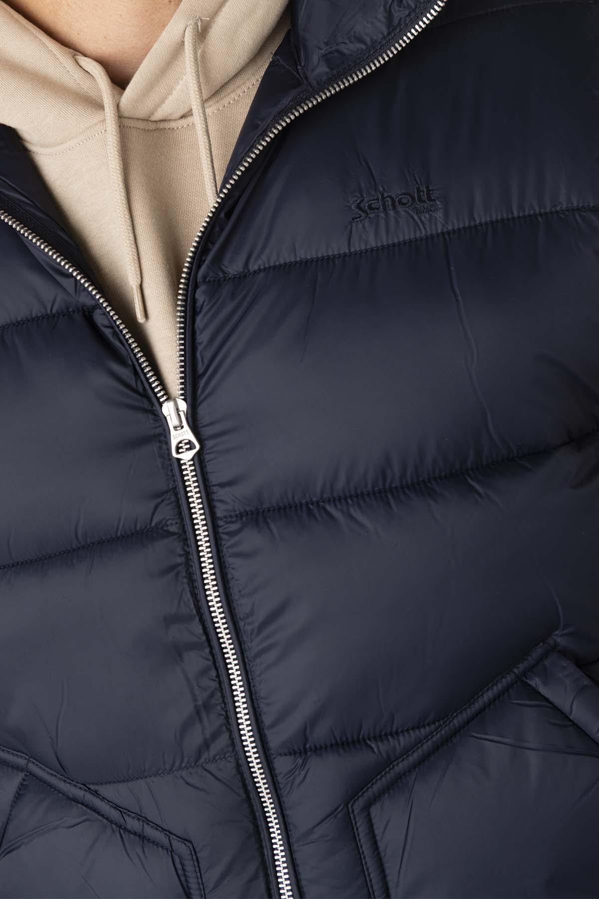 Sleeveless down jacket in navy blue recycled nylon - Image n°5