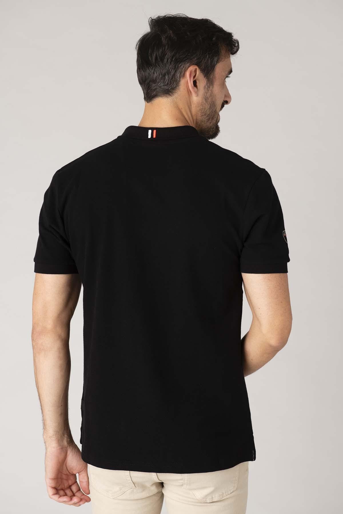 Black embroidered cotton polo number 20 - Image n°4