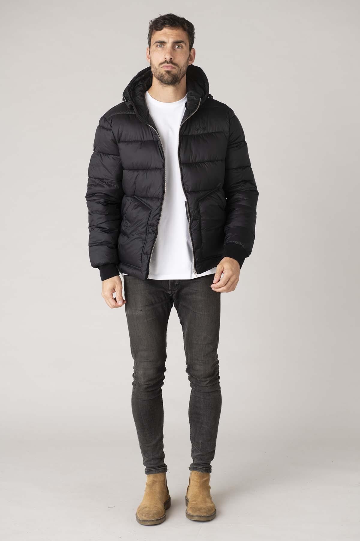 Black recycled nylon down jacket - Image n°2