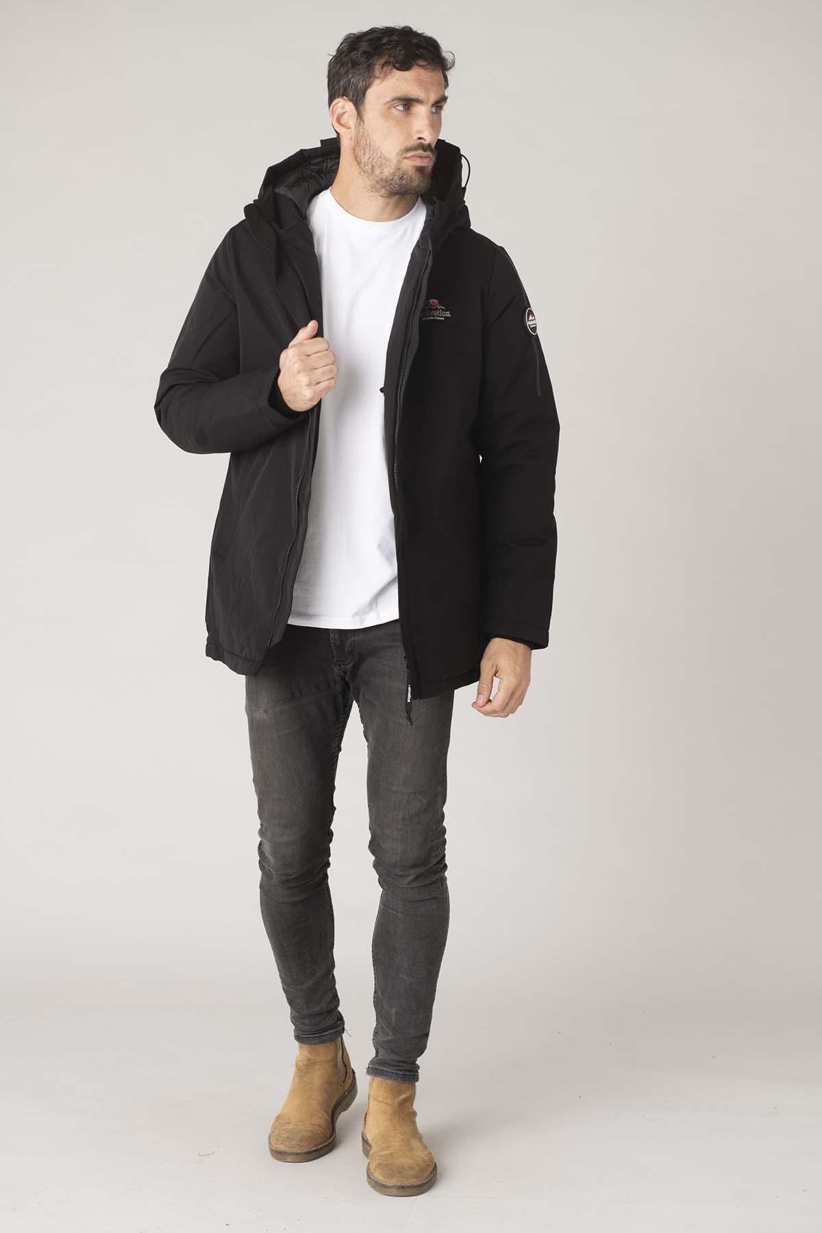 Black hooded parka - Image n°4