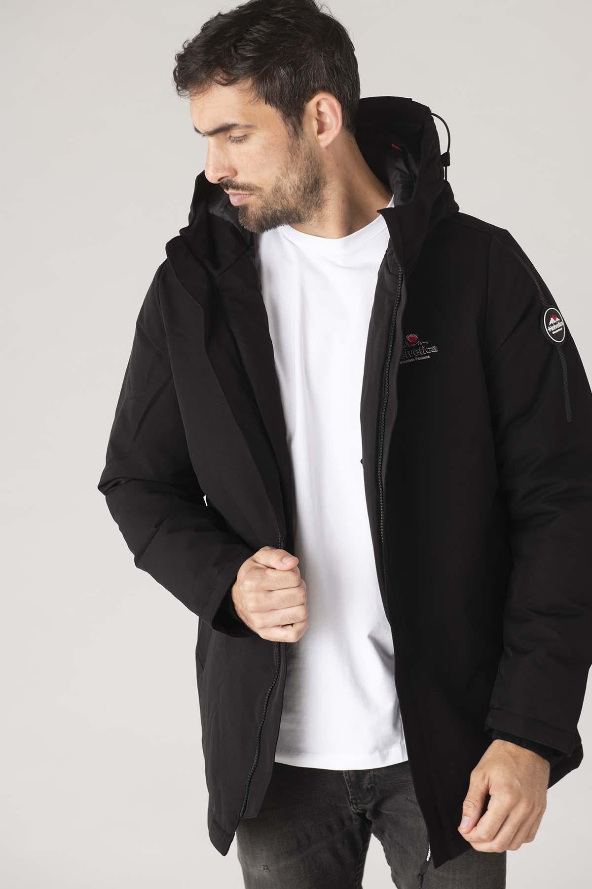 Black hooded parka - Image n°1