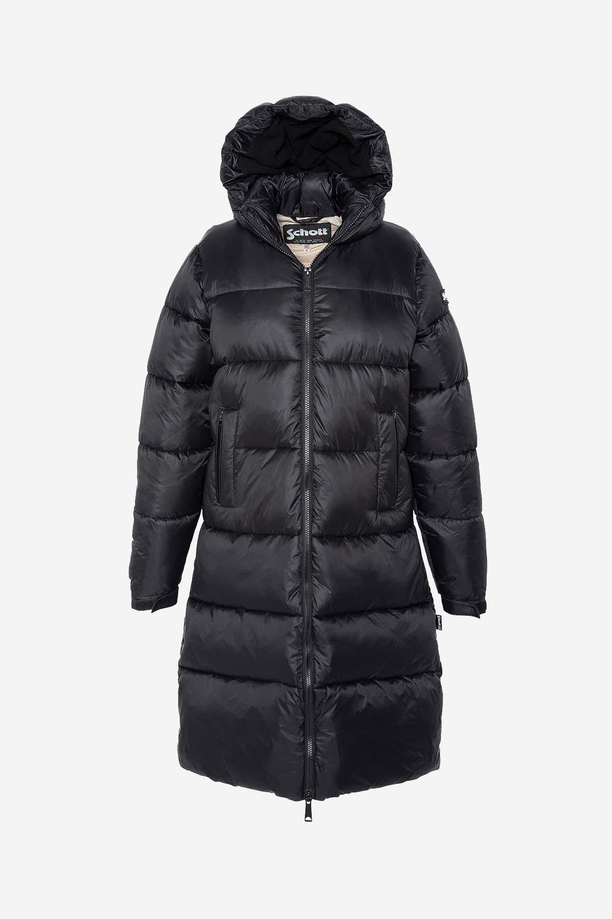 Extra-long eco-responsible black down jacket - Image n°6