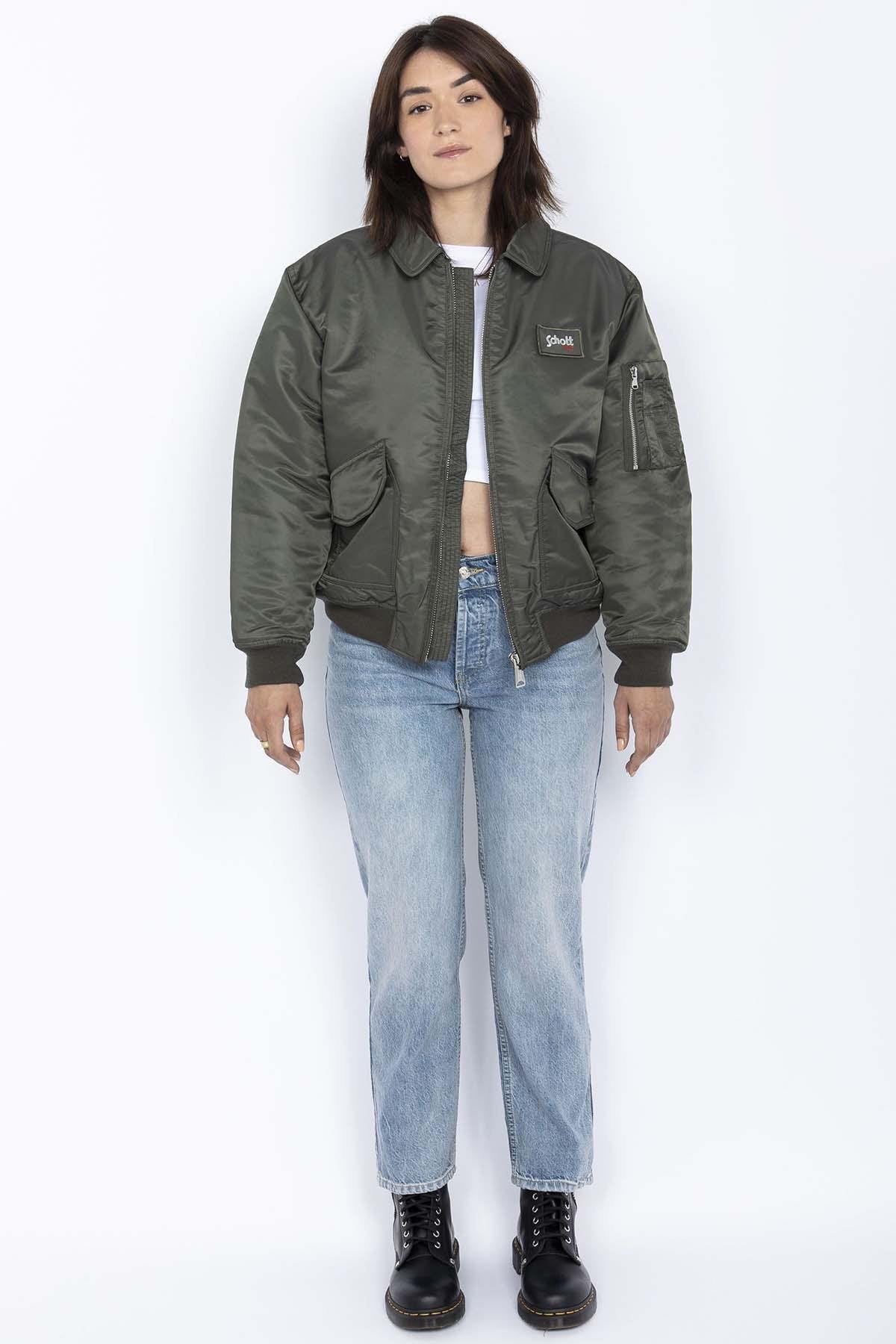 Oversized retro CWU khaki bomber jacket - Image n°2