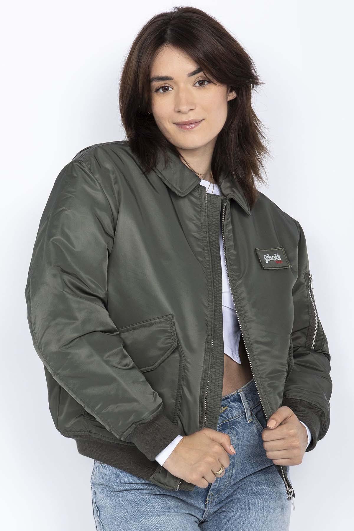 Oversized retro CWU khaki bomber jacket - Image n°1