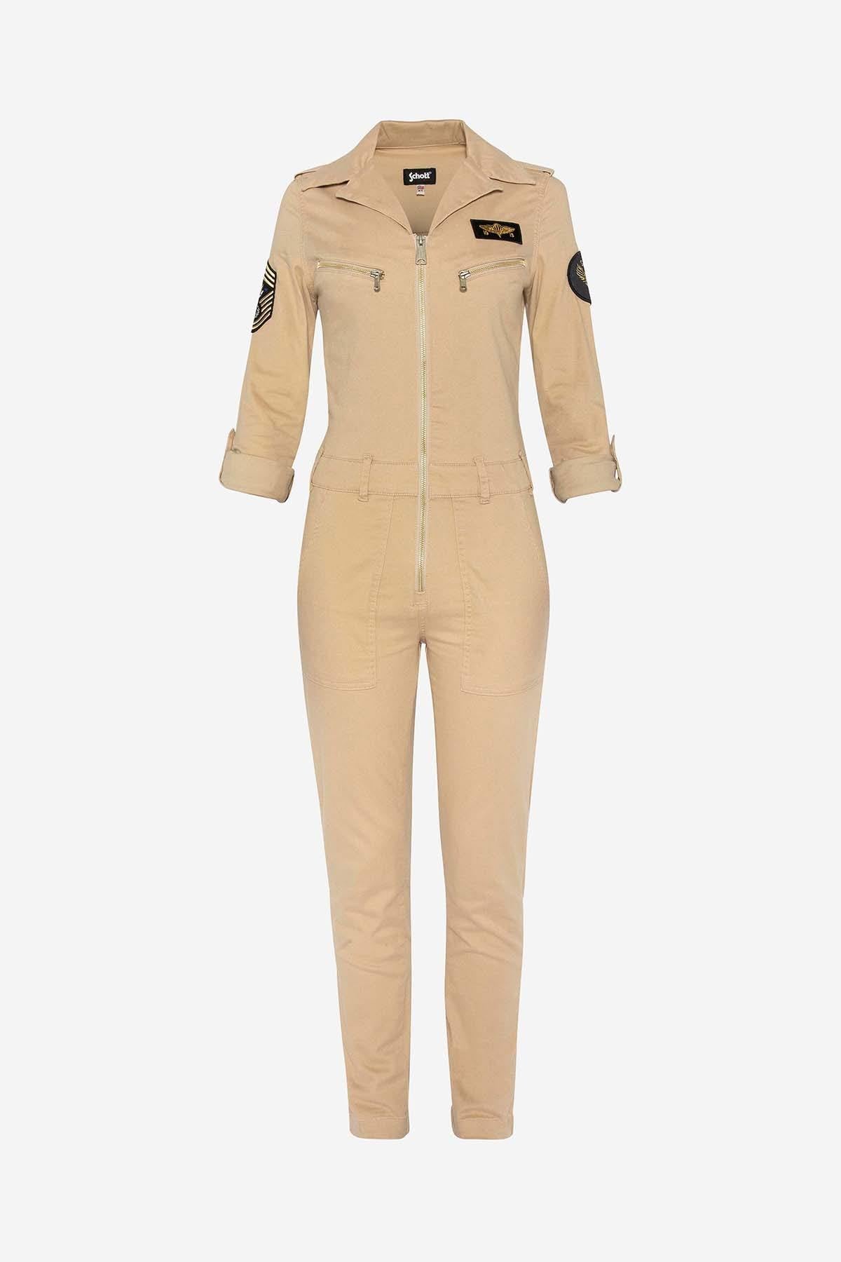 Beige military jumpsuit - Image n°1