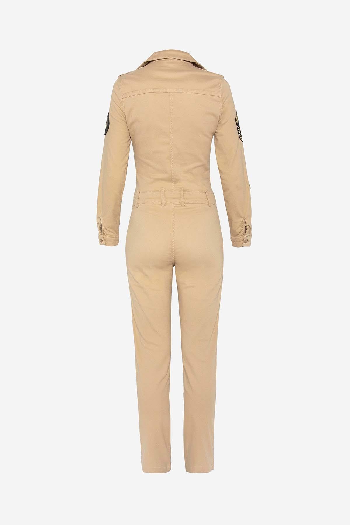 Beige military jumpsuit - Image n°4