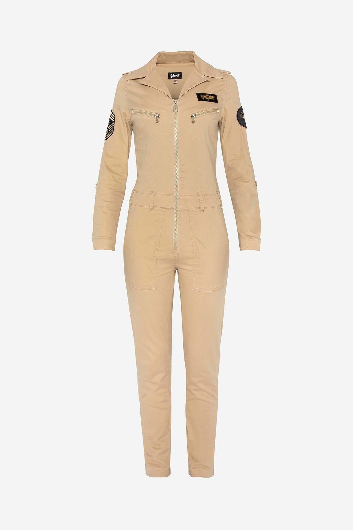 Beige military jumpsuit - Image n°3